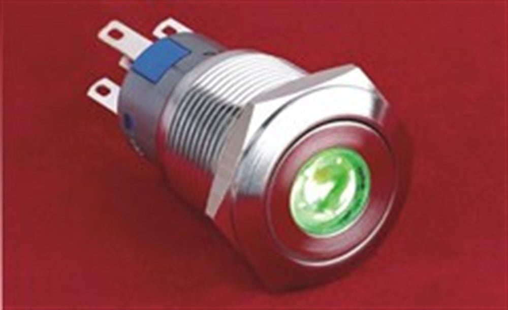 19mm Metal NOKTA LED'li Kalıcı Buton IP67 LAS1-AGQ-11ZD