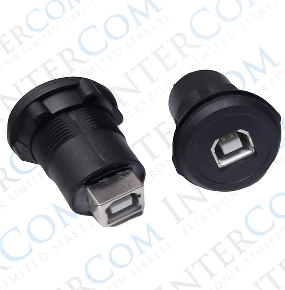 22MM PANO TİP SİYAH USB B DİŞİ SOKET 