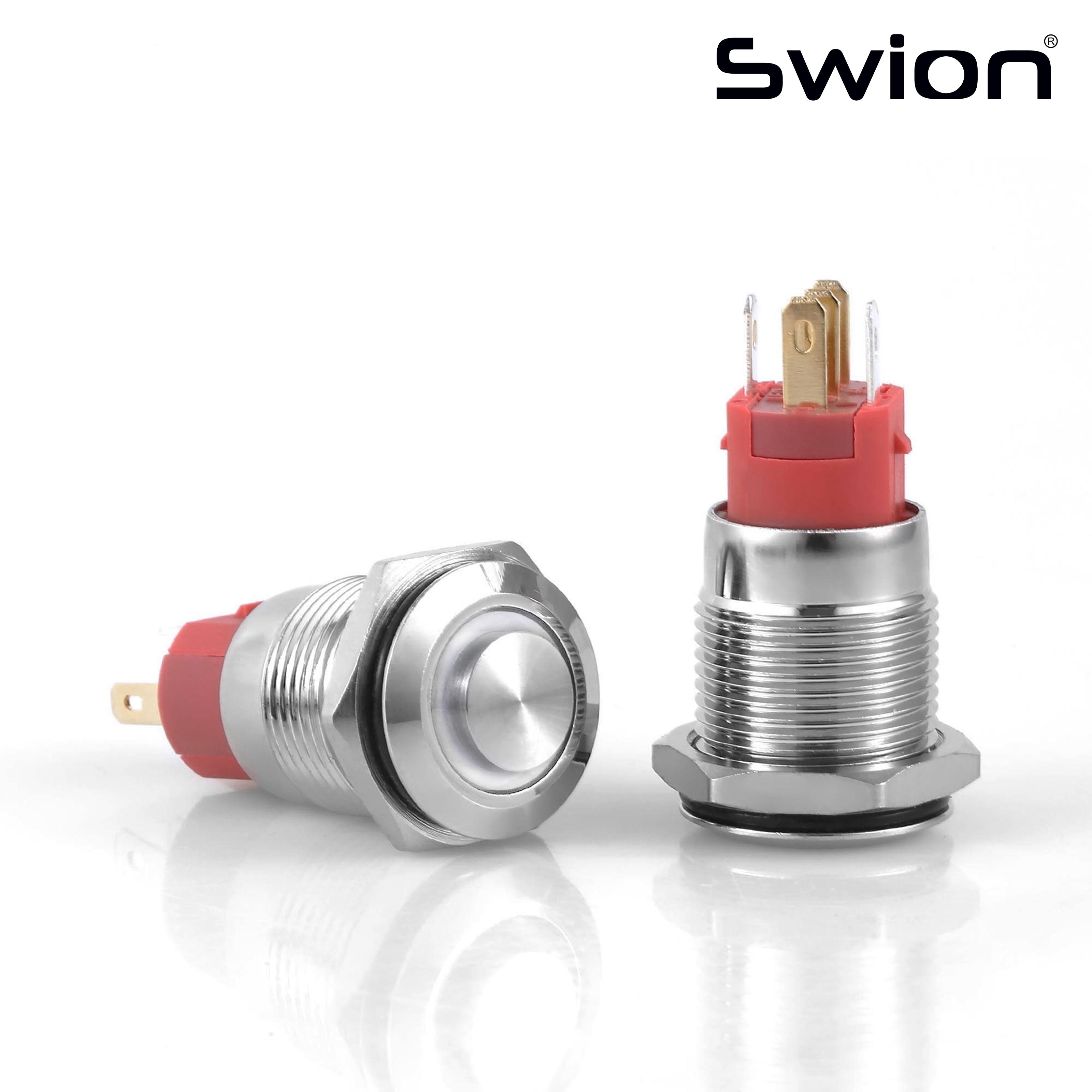 D24 | 16MM METAL KALICILI BUTON 12-24V BEYAZ LED