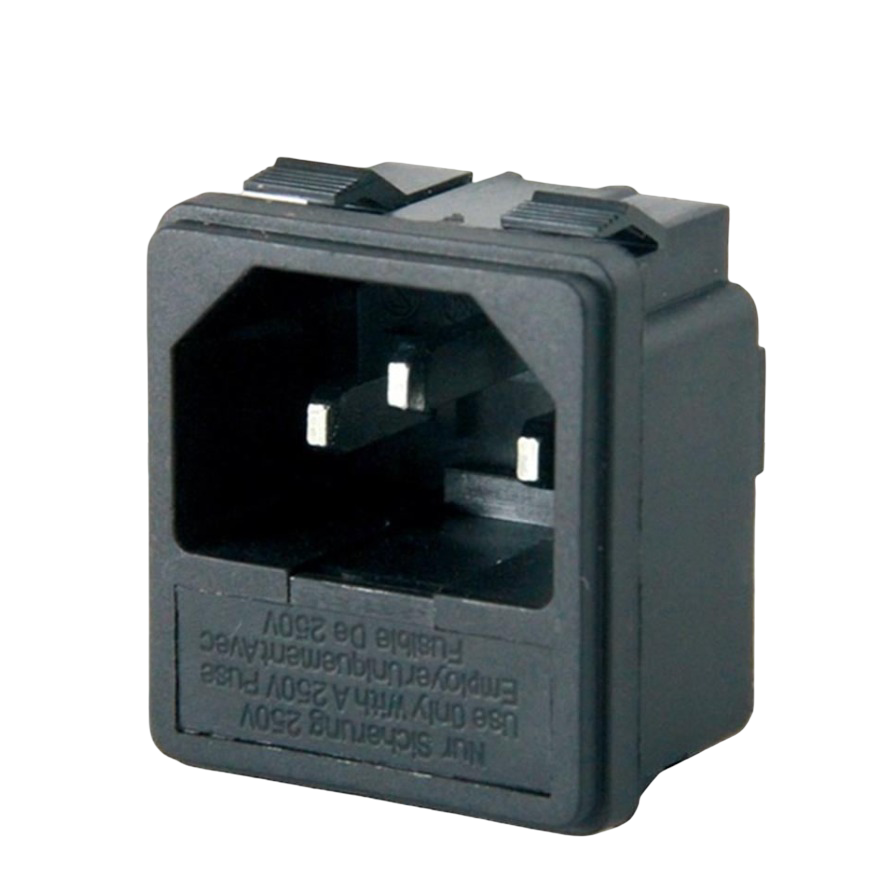 IC-213A C14 Power Soket Erkek Fuseli Kulaksız AS-06
