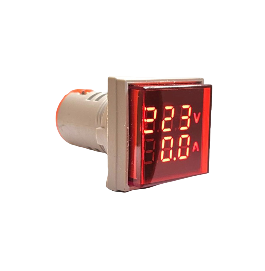 AD22-22VAS 22mm Dijital Volt-Ampermetre Kare
