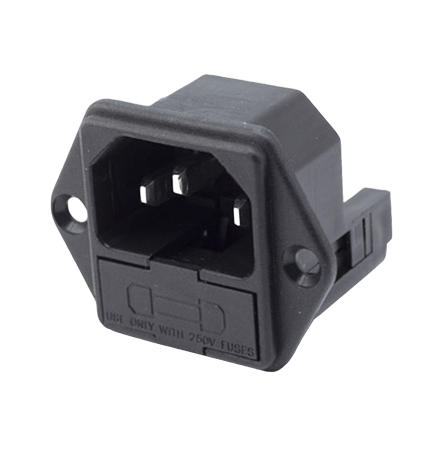 IC-213B C14 Power Soket Erkek Çift Fuseli Kulaklı