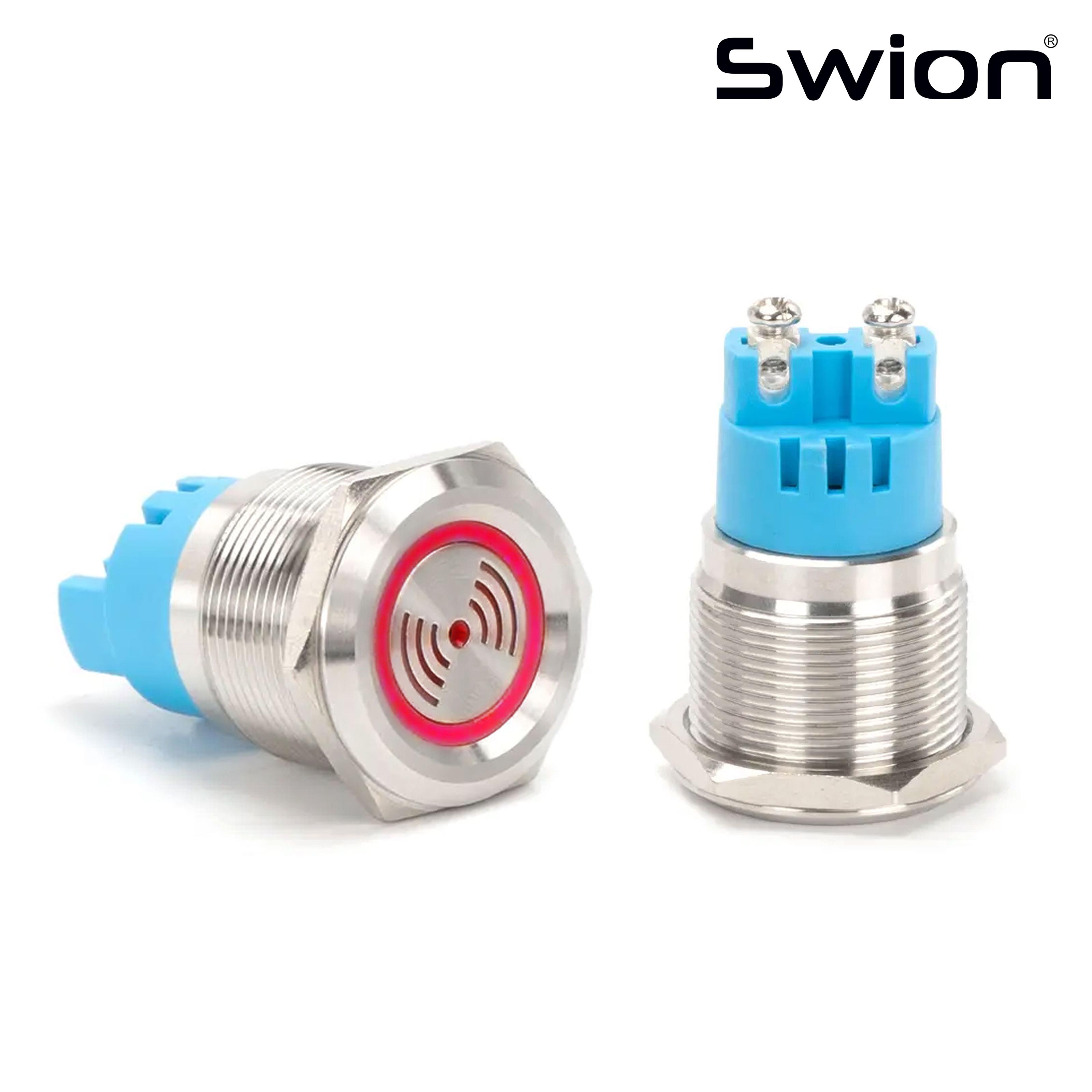 D92 | 19MM METAL KIRMIZI LED'li BUZZER 24VOLT