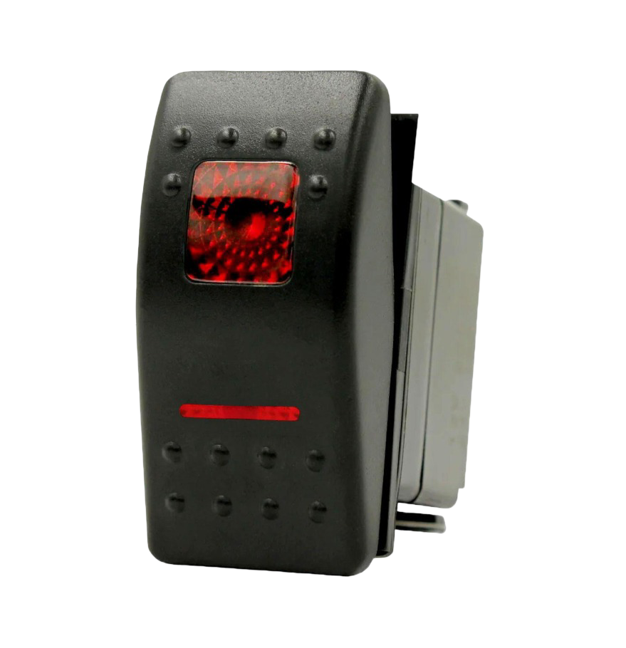 IC-134M-3 Marin Switch Kare + Çizgi Işıklı On-Off-On