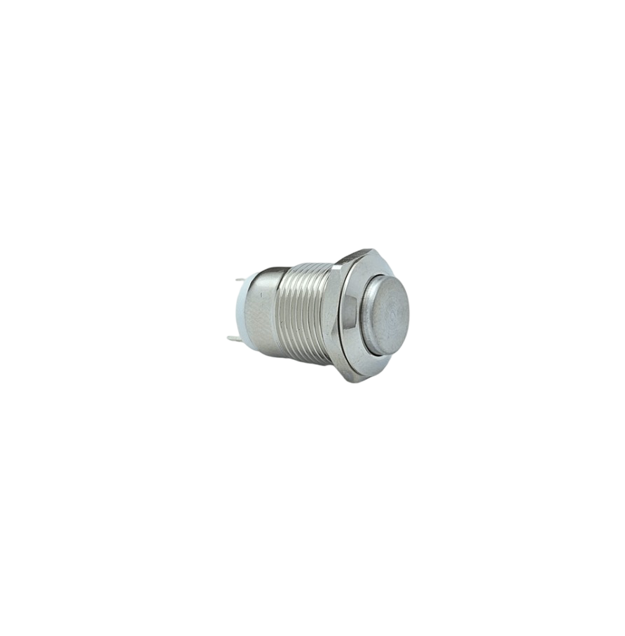 E12  12MM METAL IŞIKSIZ YAYLI BUTON - ÇIKIK KAFA - 1NO - IP67