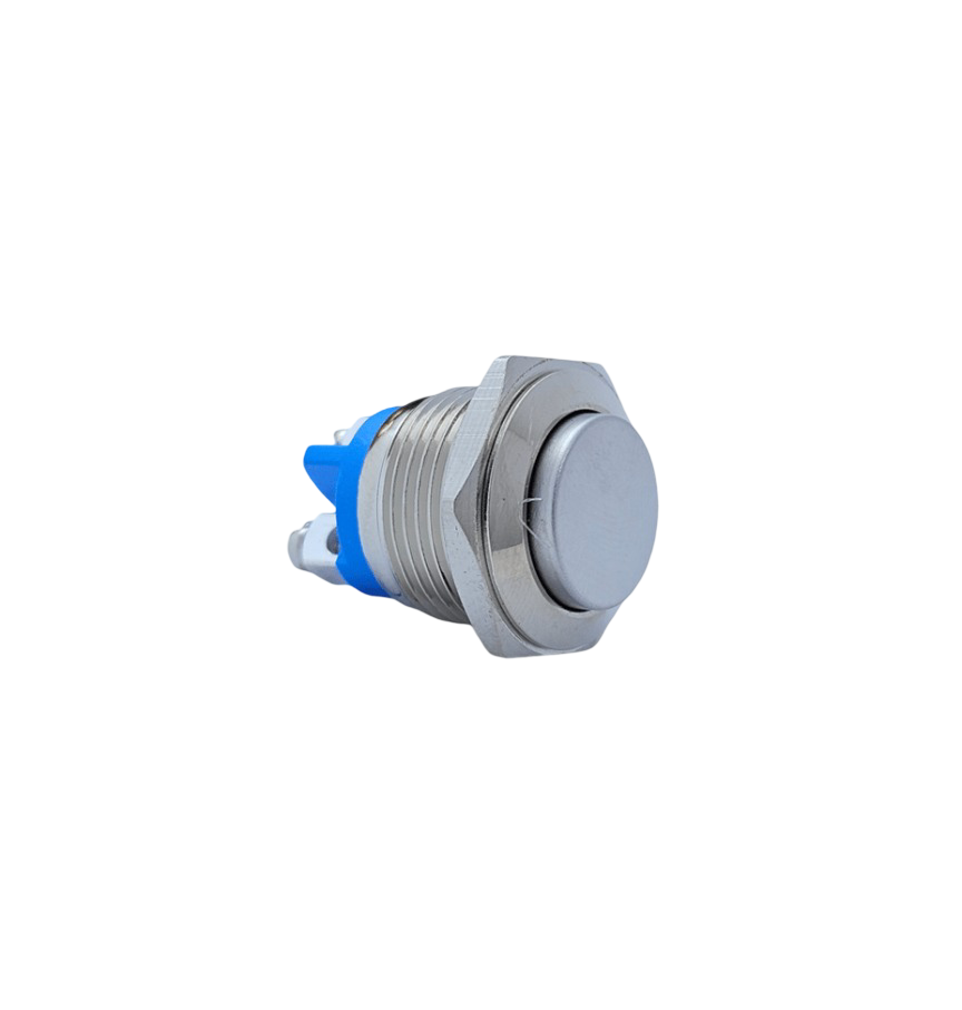 E40 16MM METAL IŞIKSIZ YAYLI BUTON - ÇIKIK KAFA - 1 NO - IP67
