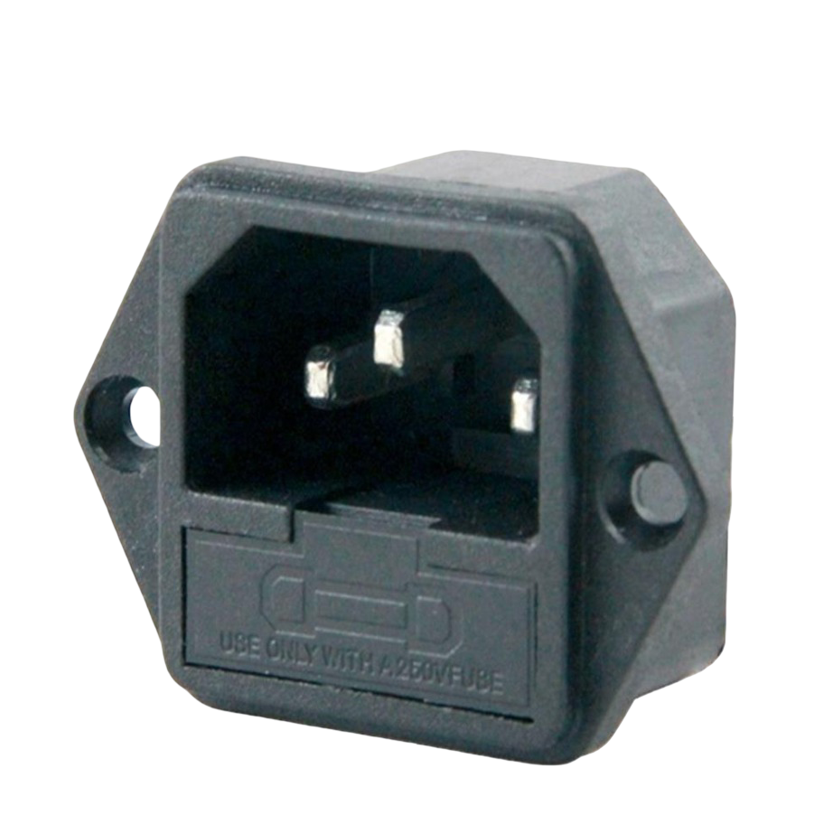 IC-213-S C14 Power Soket Erkek Fuseli Kulaklı - UL Sertifikalı