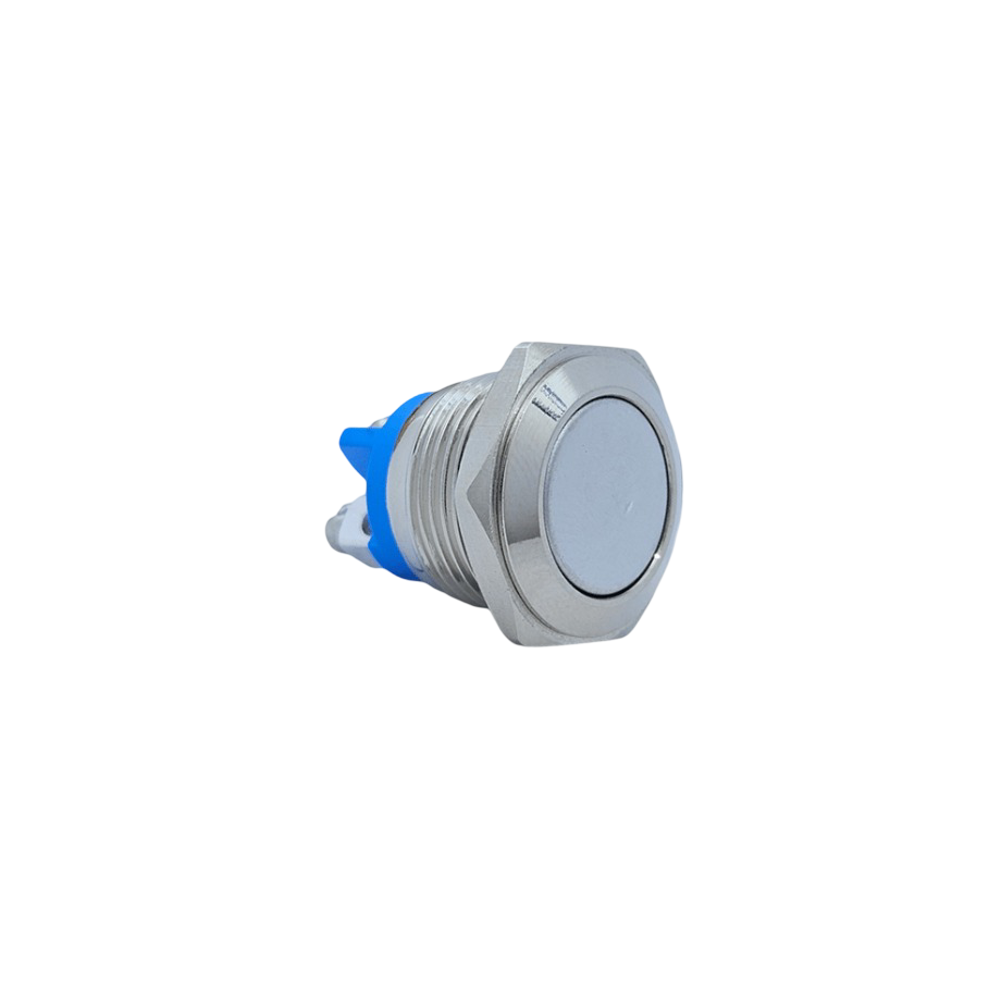 E40F 16MM METAL IŞIKSIZ YAYLI BUTON - DÜZ KAFA - 1 NO - IP67