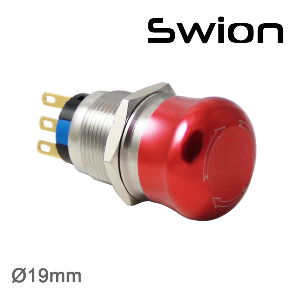 D96 19mm Metal Acil-Stop 1NO/1NC