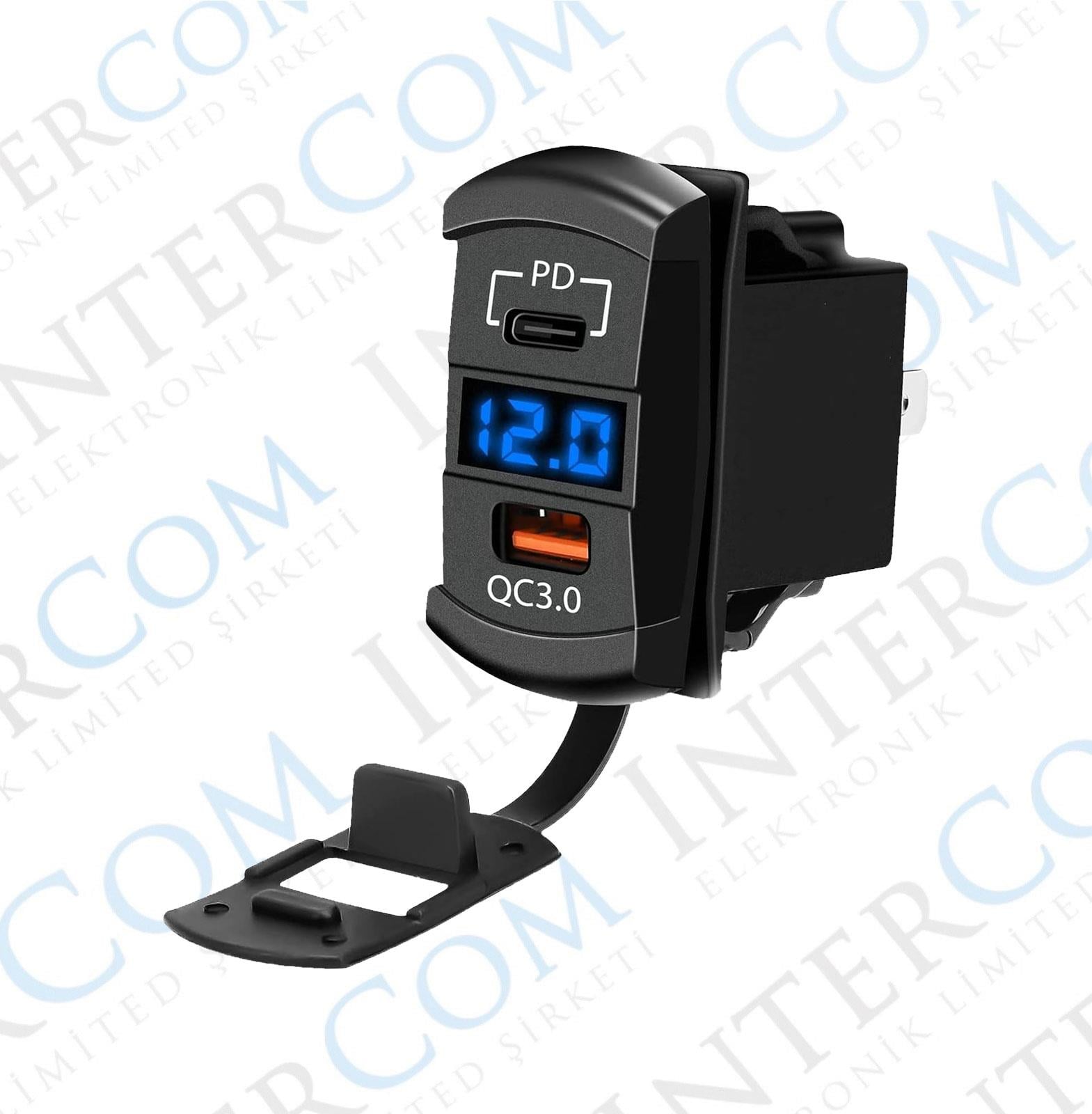 IC-266D-4 Marin Tip Voltmetreli 2'li USB 3.0 + TYPE-C