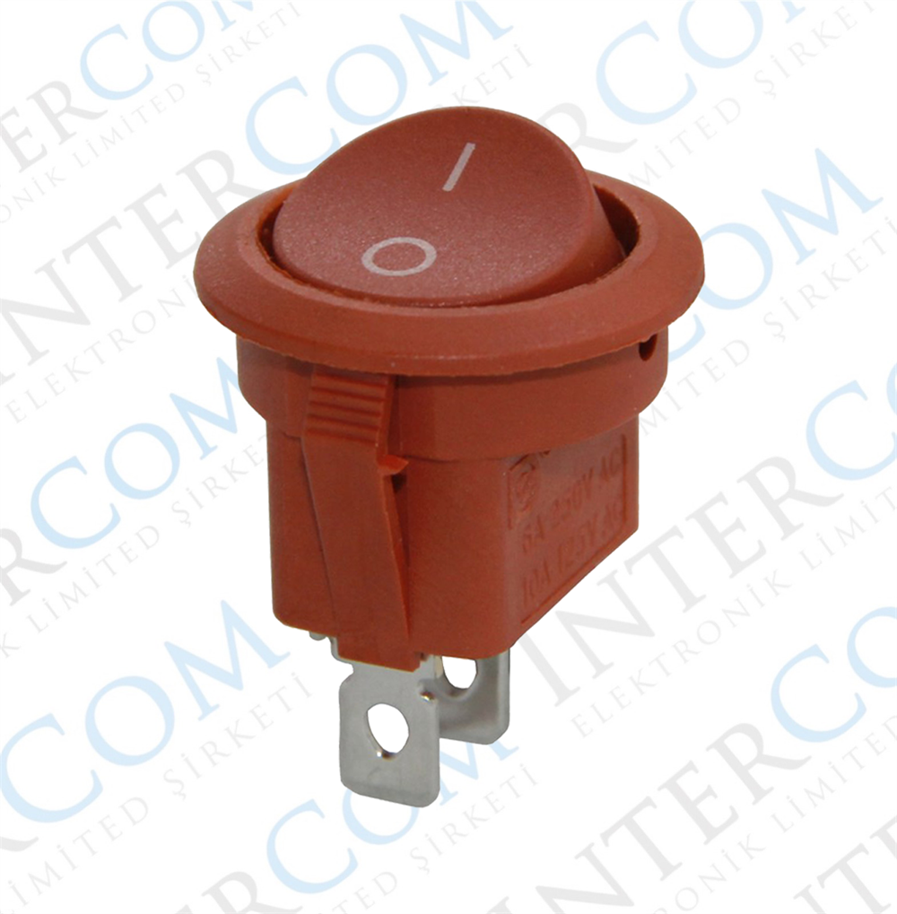 IC-133C-1  Yuvarlak Işıksız Anahtar ON-OFF 2P Açık Kahverengi