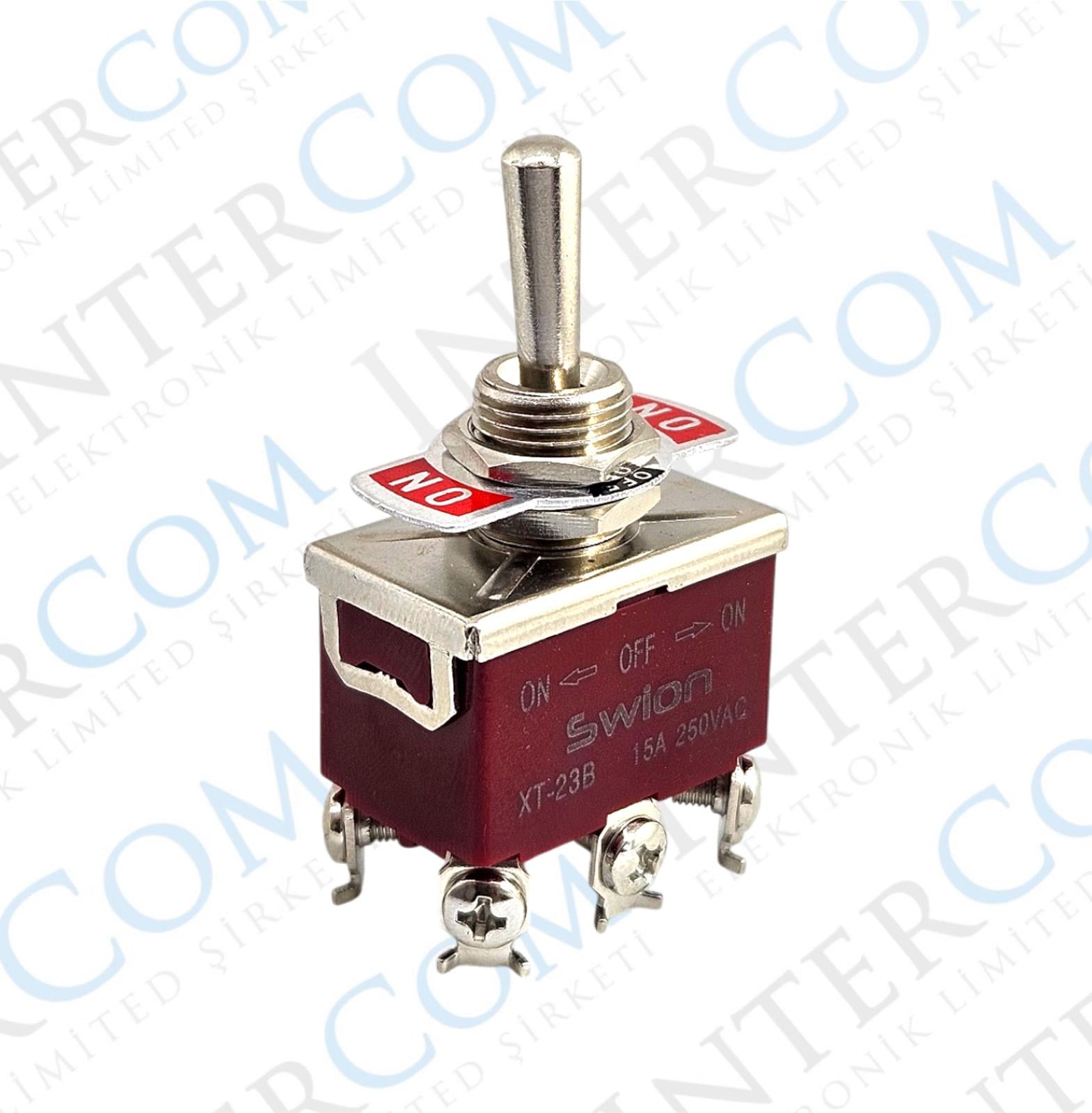 IC-158S SWION Toggle Switch 15AMP 6P ON-OFF-ON Ø12mm XT-23B