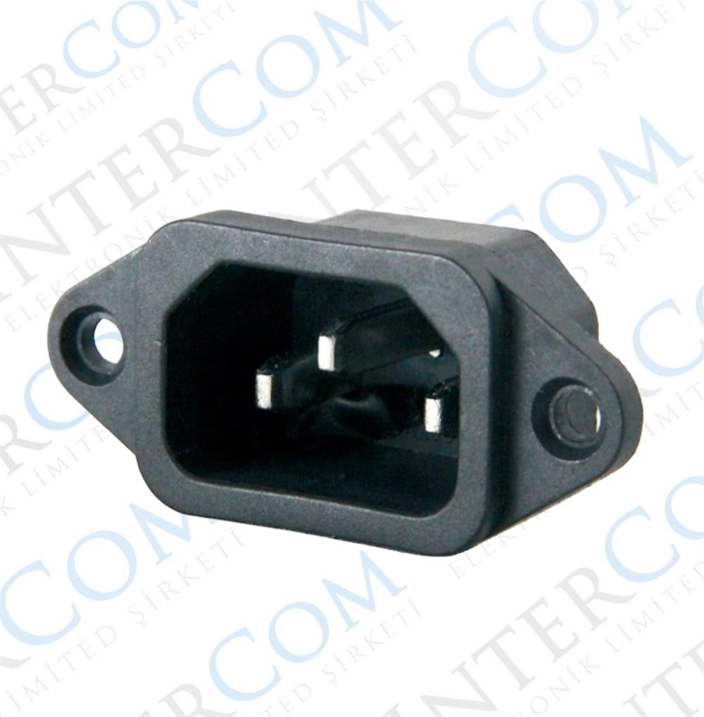 IC-212 C14 Power Soket Erkek Kulaklı AS-05