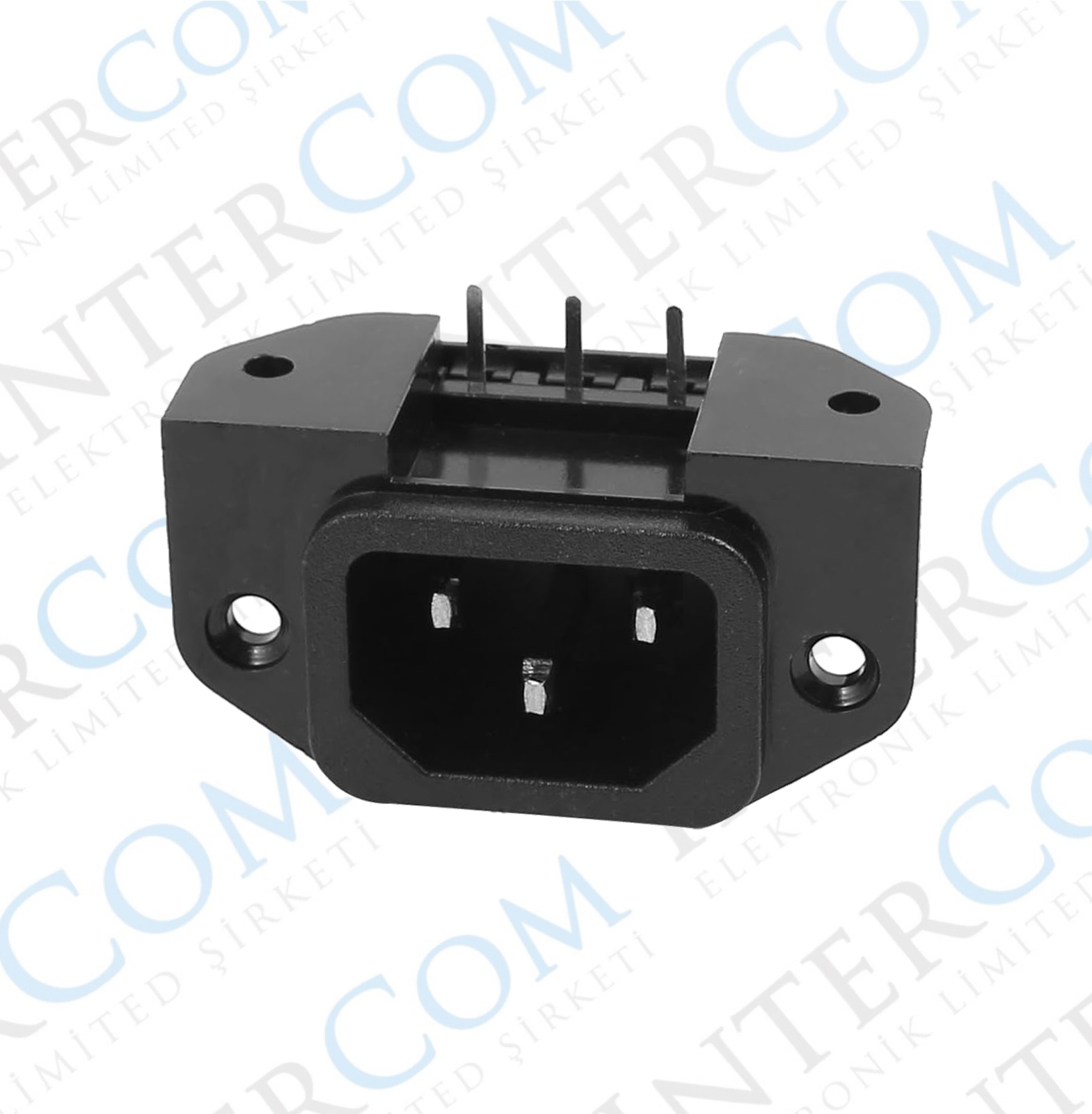 IC-212C C14 Power Soket Erkek Kulaklı 90° PCB
