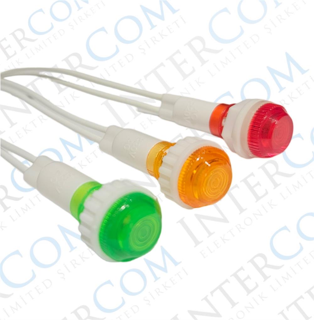 IC-227 KIRMIZI Sinyal Lambası Ø10mm Plastik