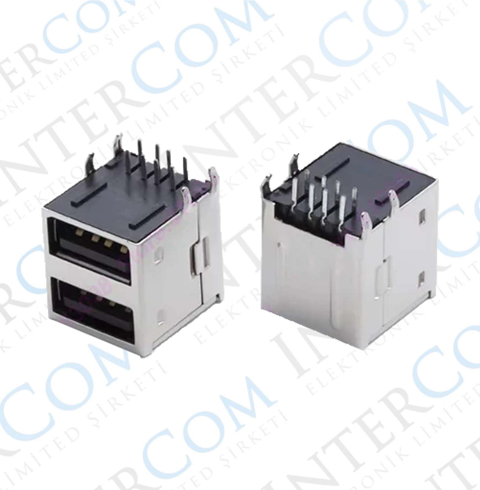 IC 265E USB 2.0 ŞASE A DİŞİ İKİLİ 90' SİYAH