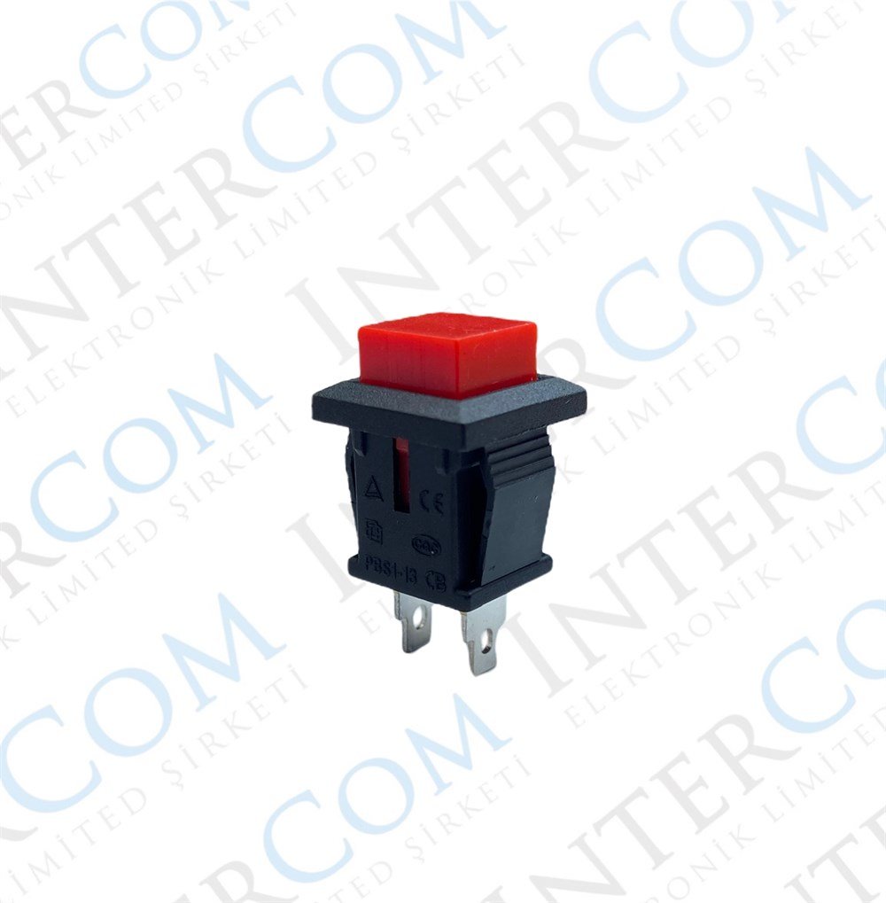 KARE BUTON KIRMIZI YAYLI TERS IC180K-0