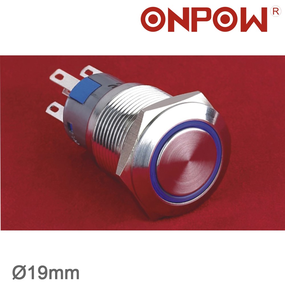 LAS1-AGQ-11ZE 19mm Metal LED'li Buton Anahtarlı IP67