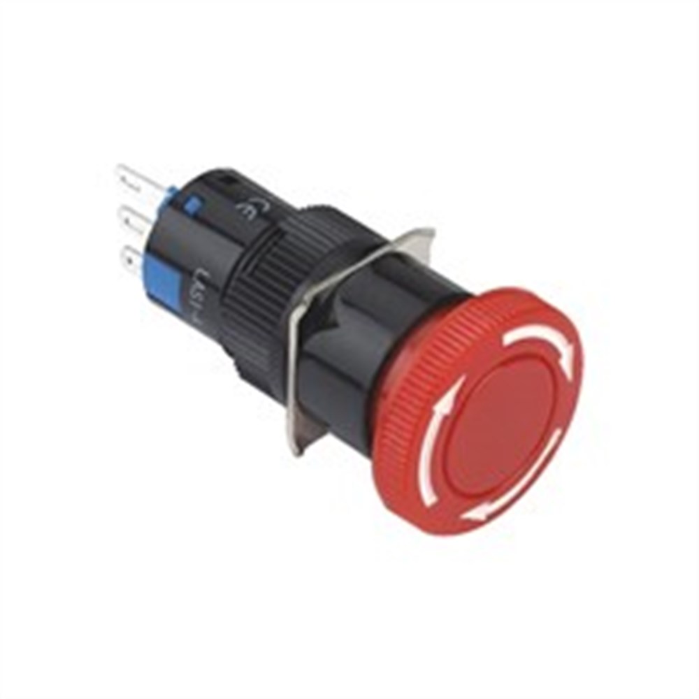 LAS1-AY-22TS 16mm Acil-Stop Buton Bas-Çevir 2NO/2NC
