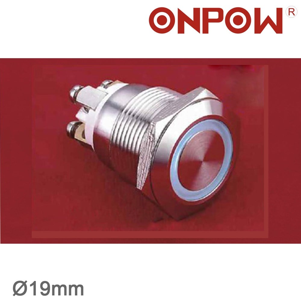 LAS1-GQ-11E 19mm Metal LED'li Buton Yaylı IP67