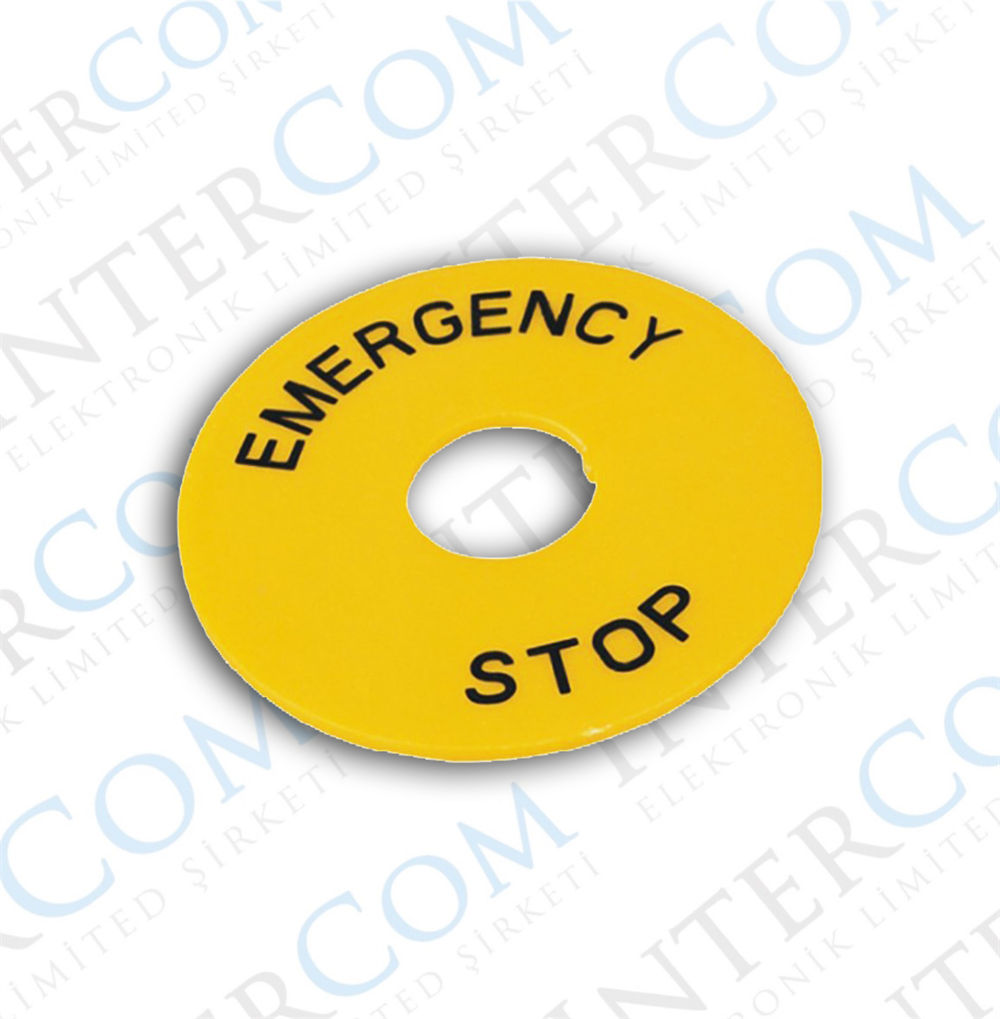 S10 Acil Stop Buton Etiketi 16mm ve 22mm için