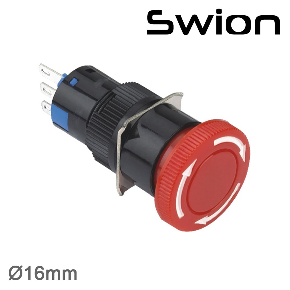 SY-11TS 16mm 1NO/1NC 3Bacak Acil-Stop Bas-Çevir