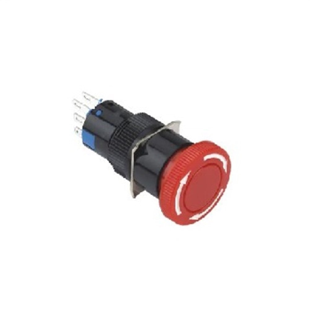 SY-22TS 16mm 2NO/2NC 6Bacak Acil-Stop Bas-Çevir