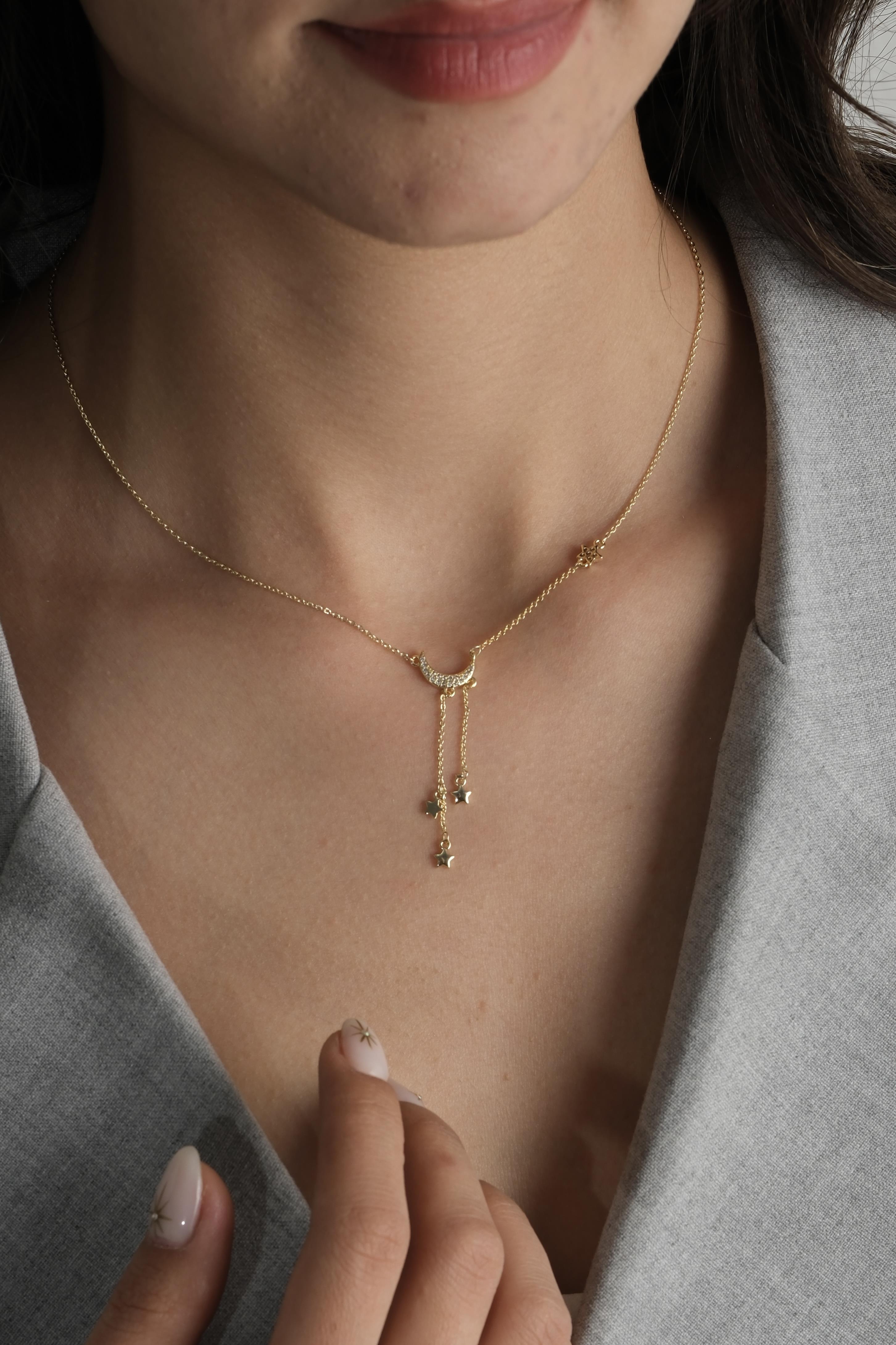 Gold Minimal Hilal Kolye