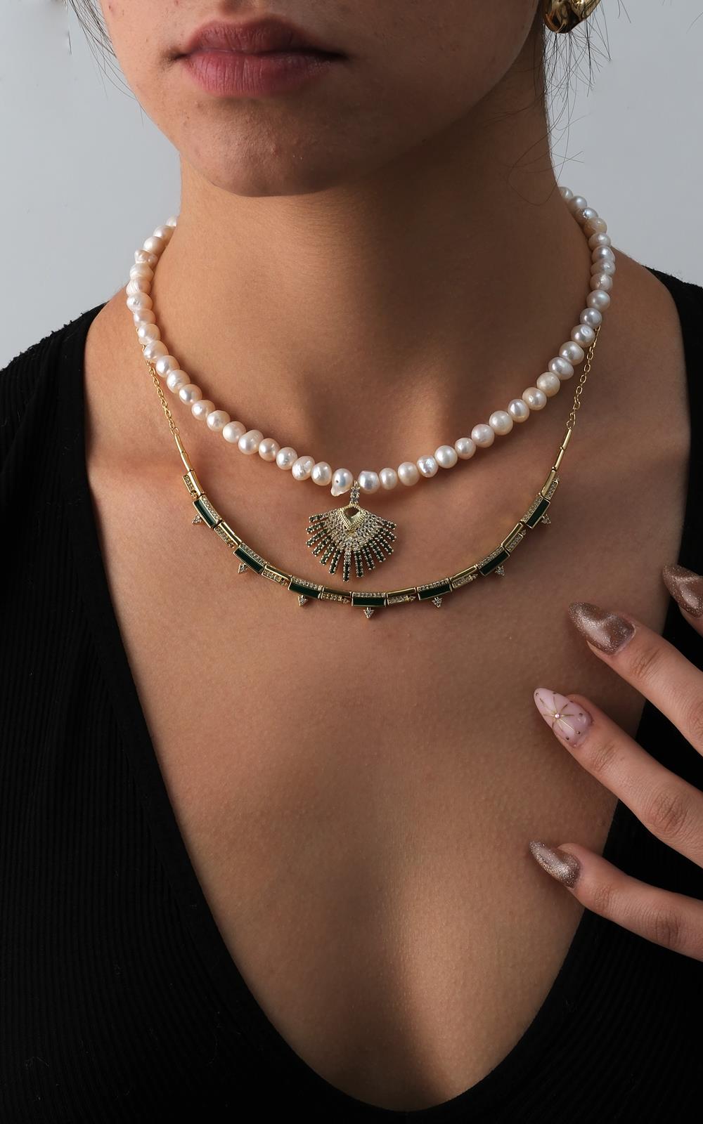 İnci Zümrüt Marka Kolye Seti