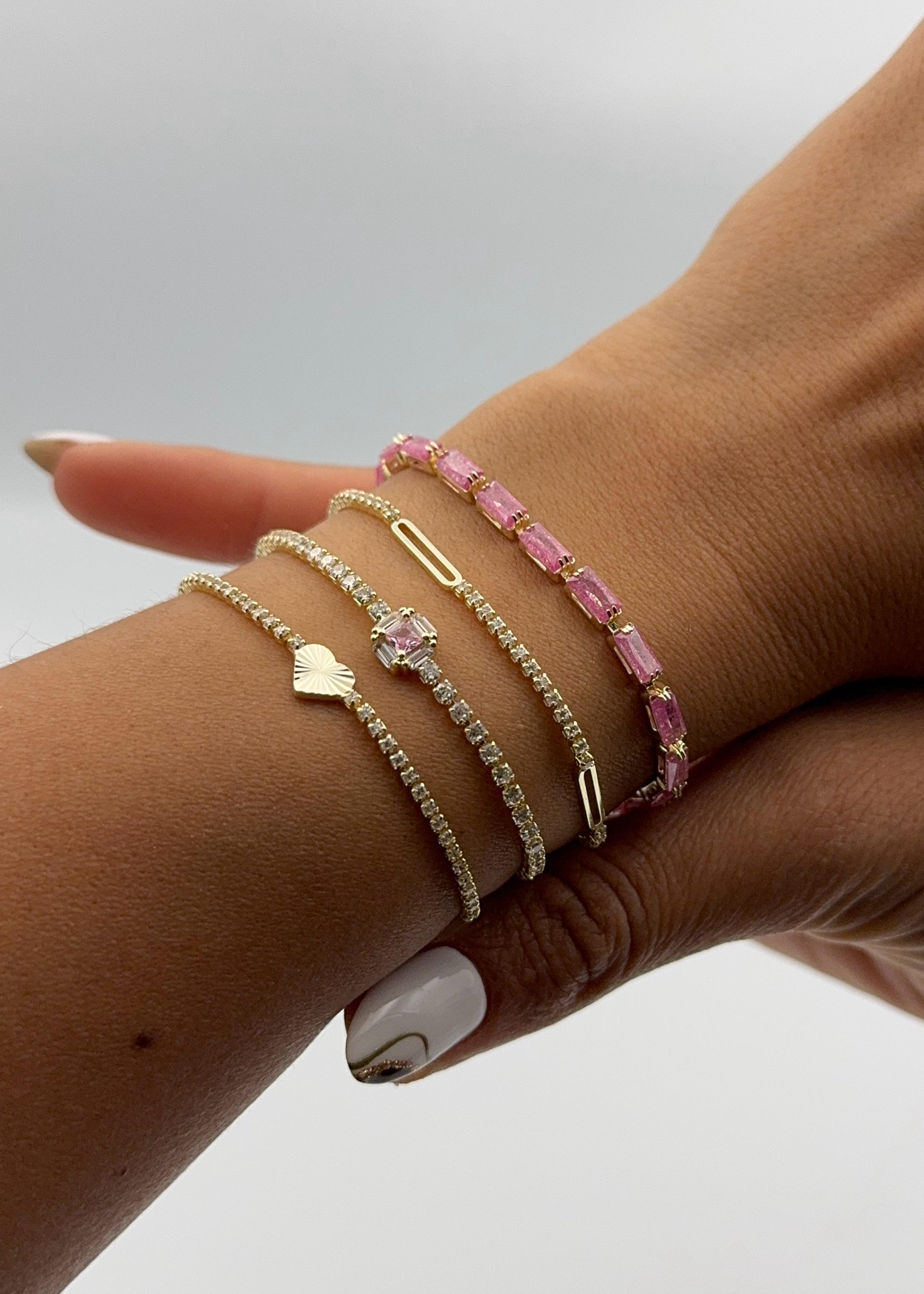 Pembe Kalp Su Yolu Bileklik Seti