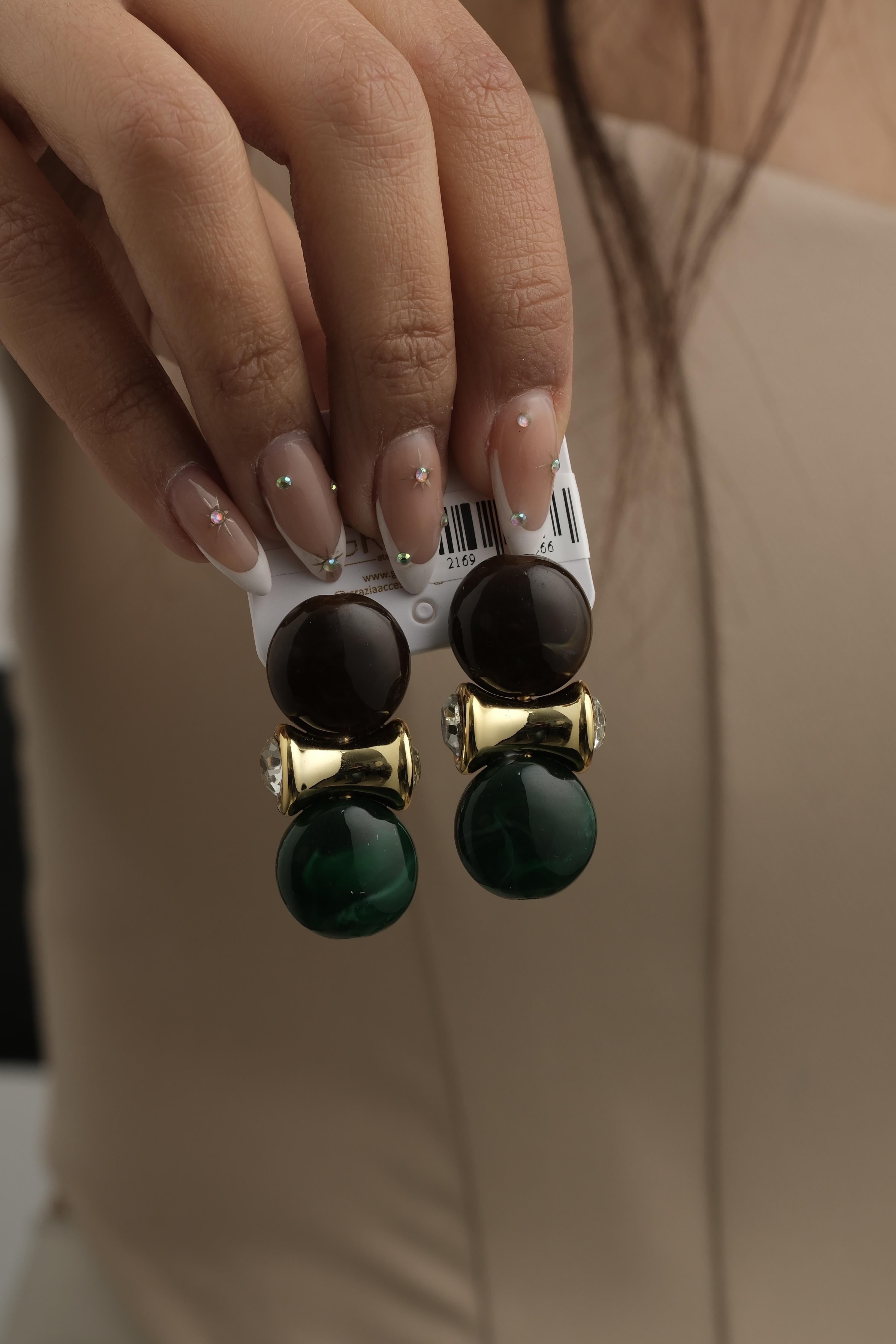 Yeşil Kahverengi Marka Küpe