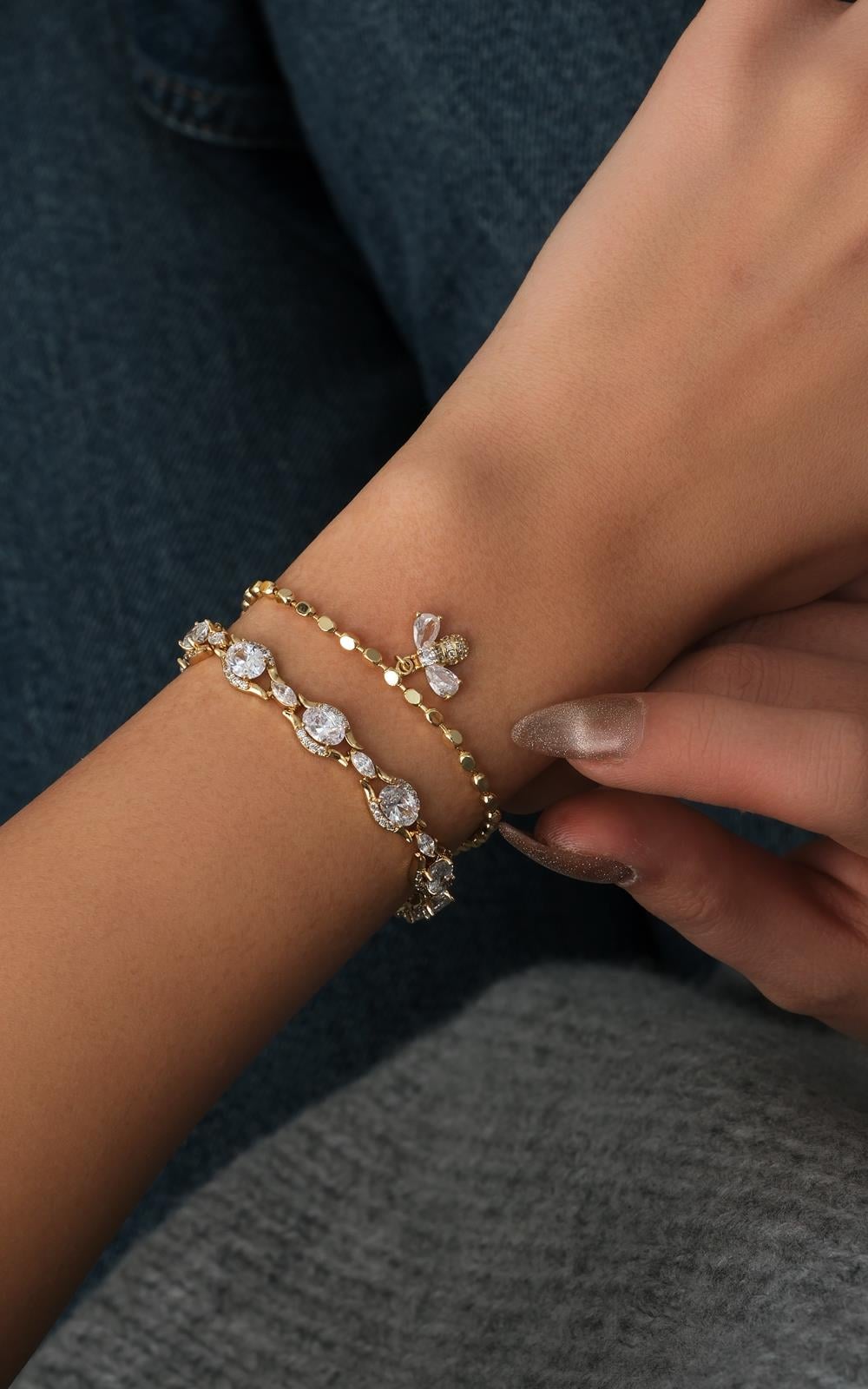 Zirkon Arı Bileklik Seti