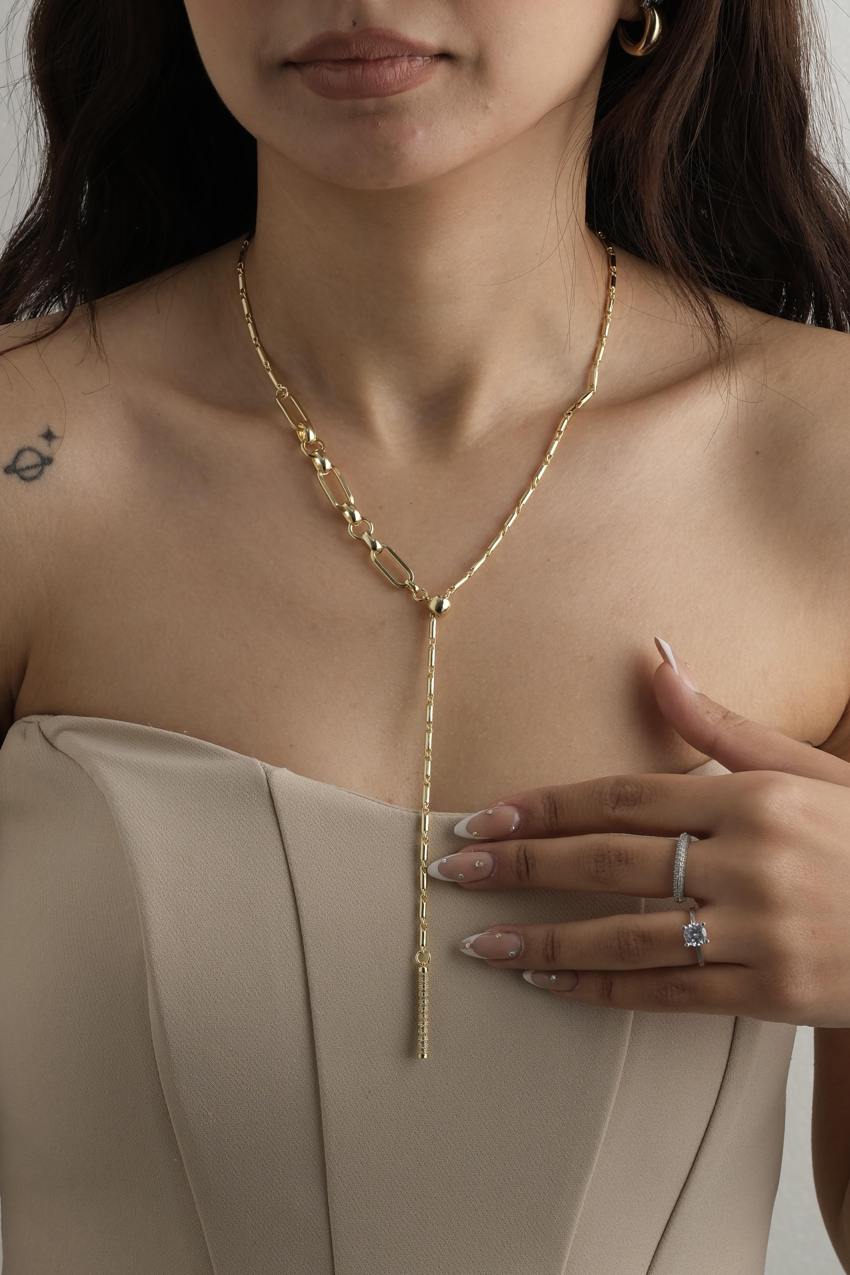 Asansörlü Zincir Y Kolye