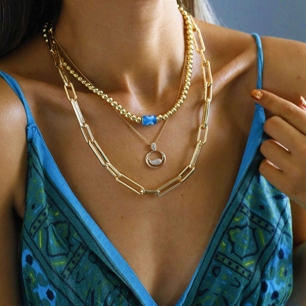 Cam Nazar Boncuklu Kolye