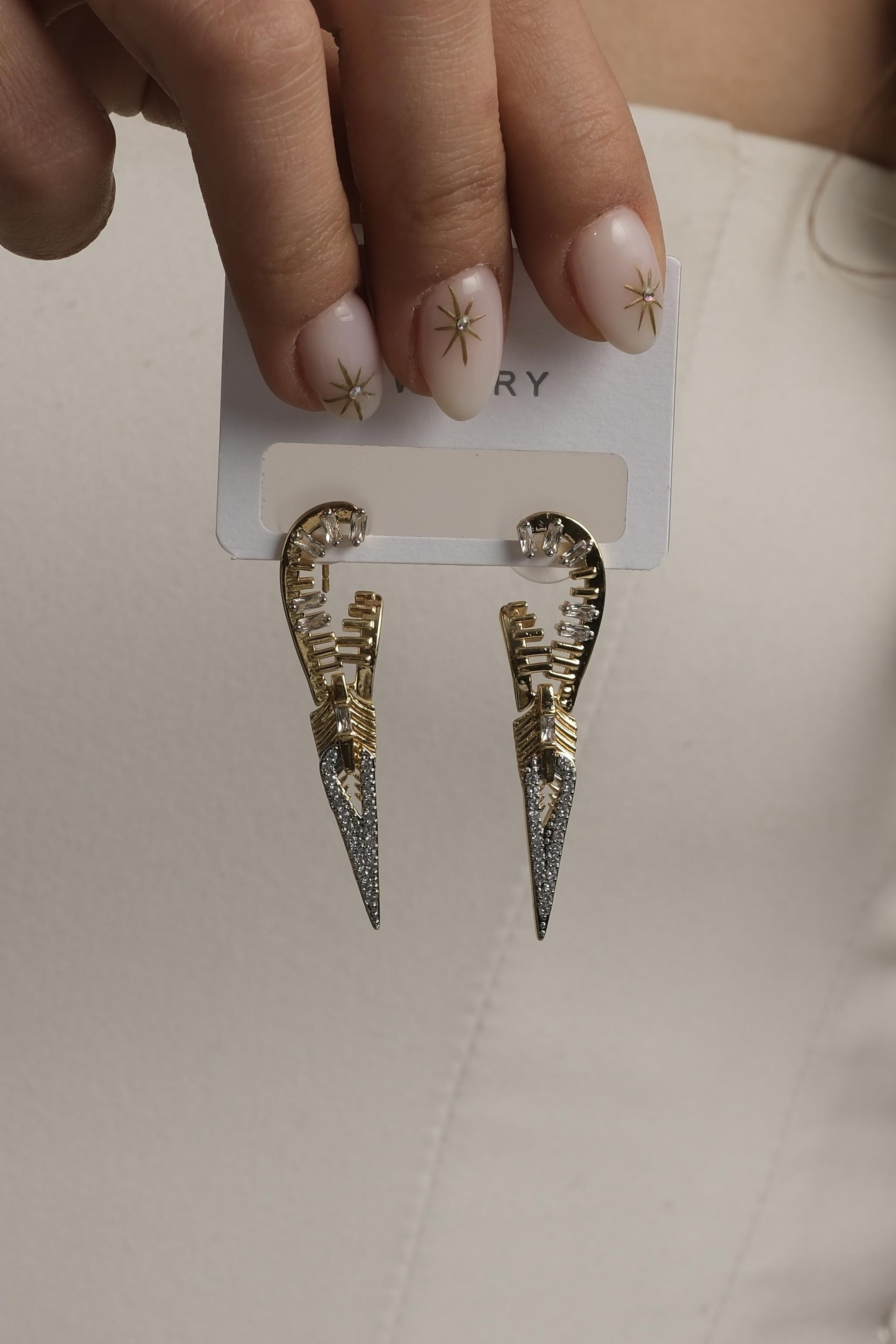 Çift Renk Fermuar Tasarım Küpe