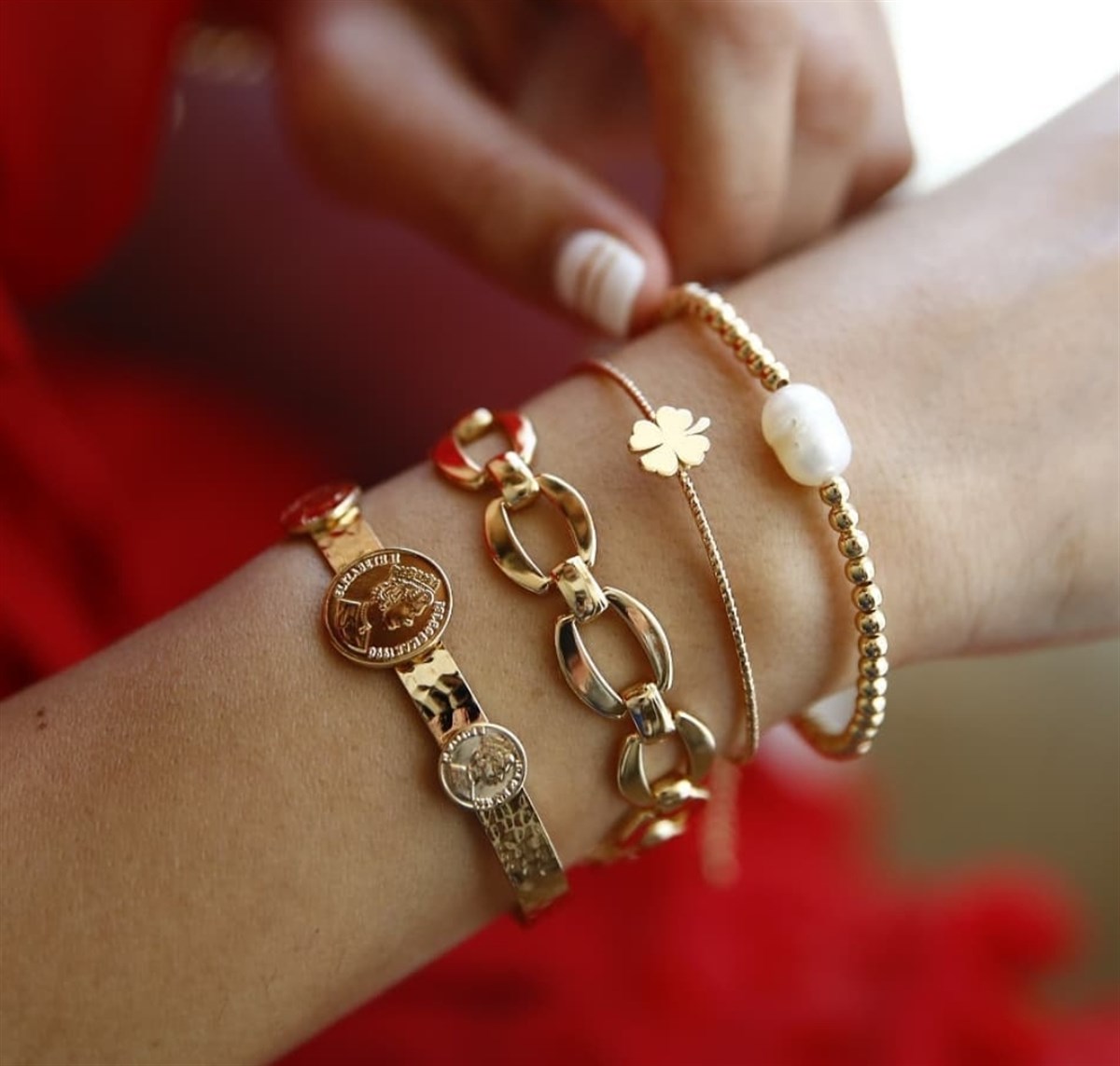 Gold Antik Para Bileklik