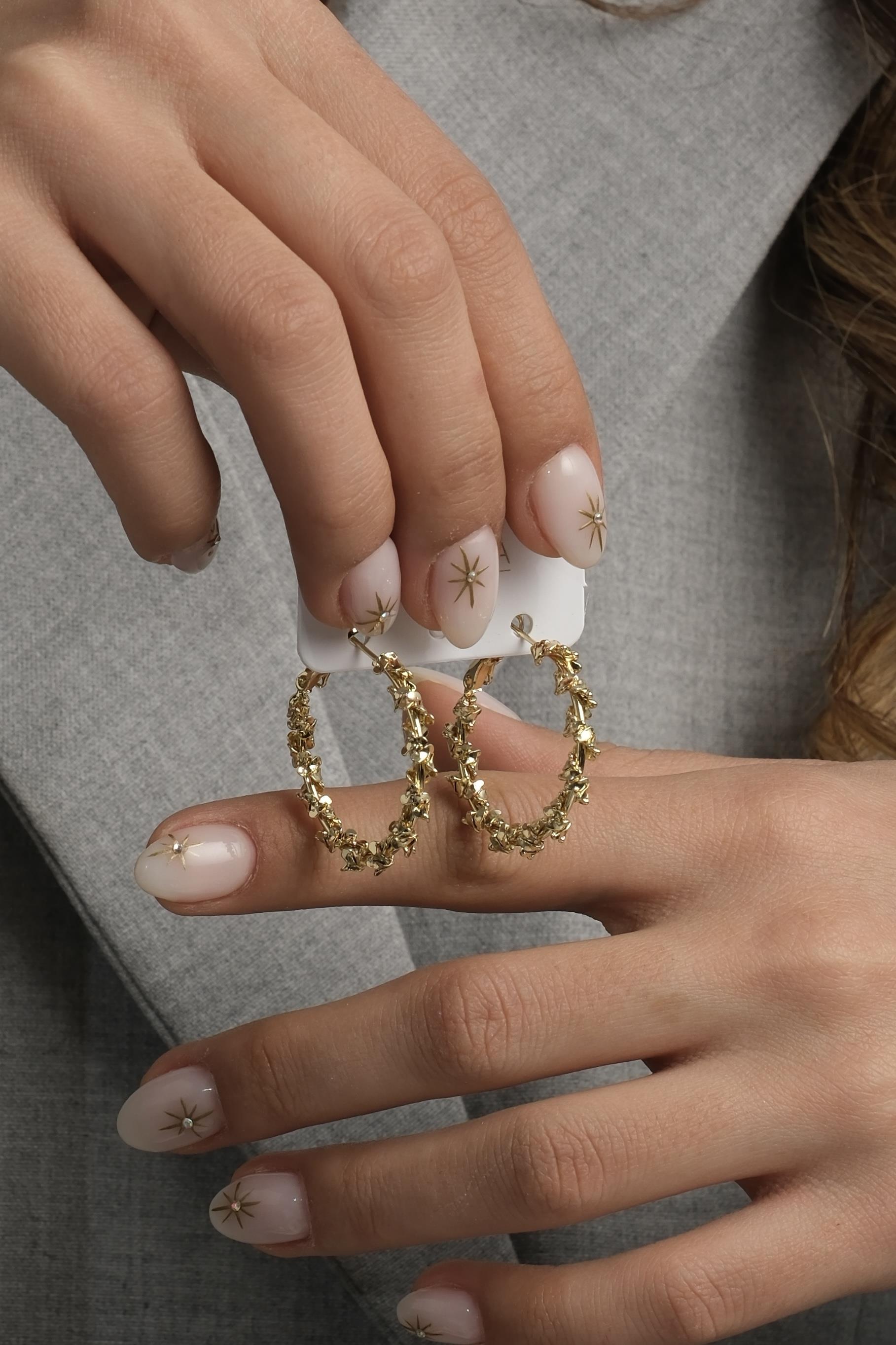 Gold Burgu Düz Halka Küpe