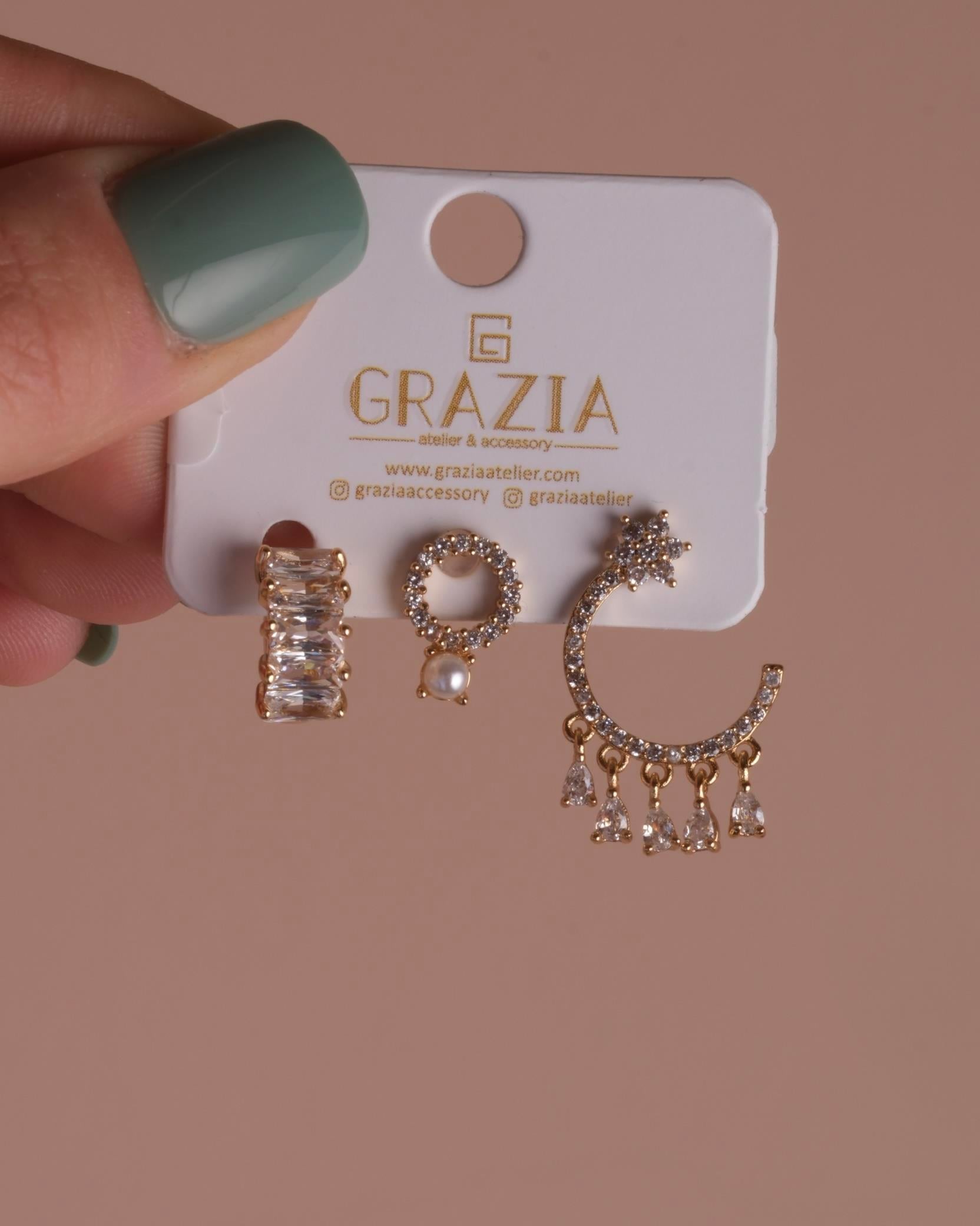 Gold Düş Küpe Seti