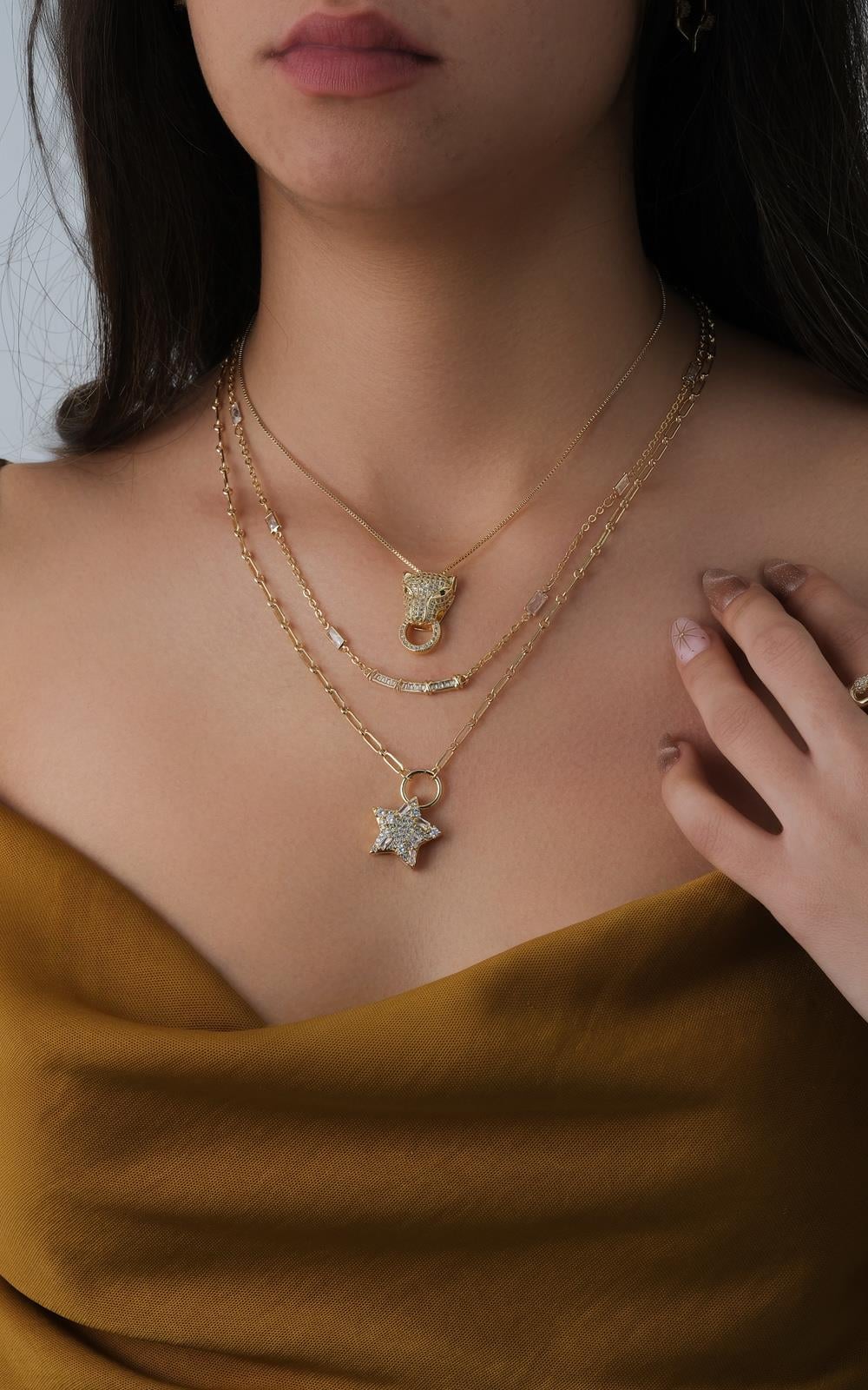 Kaplan Yıldız Kolye Seti