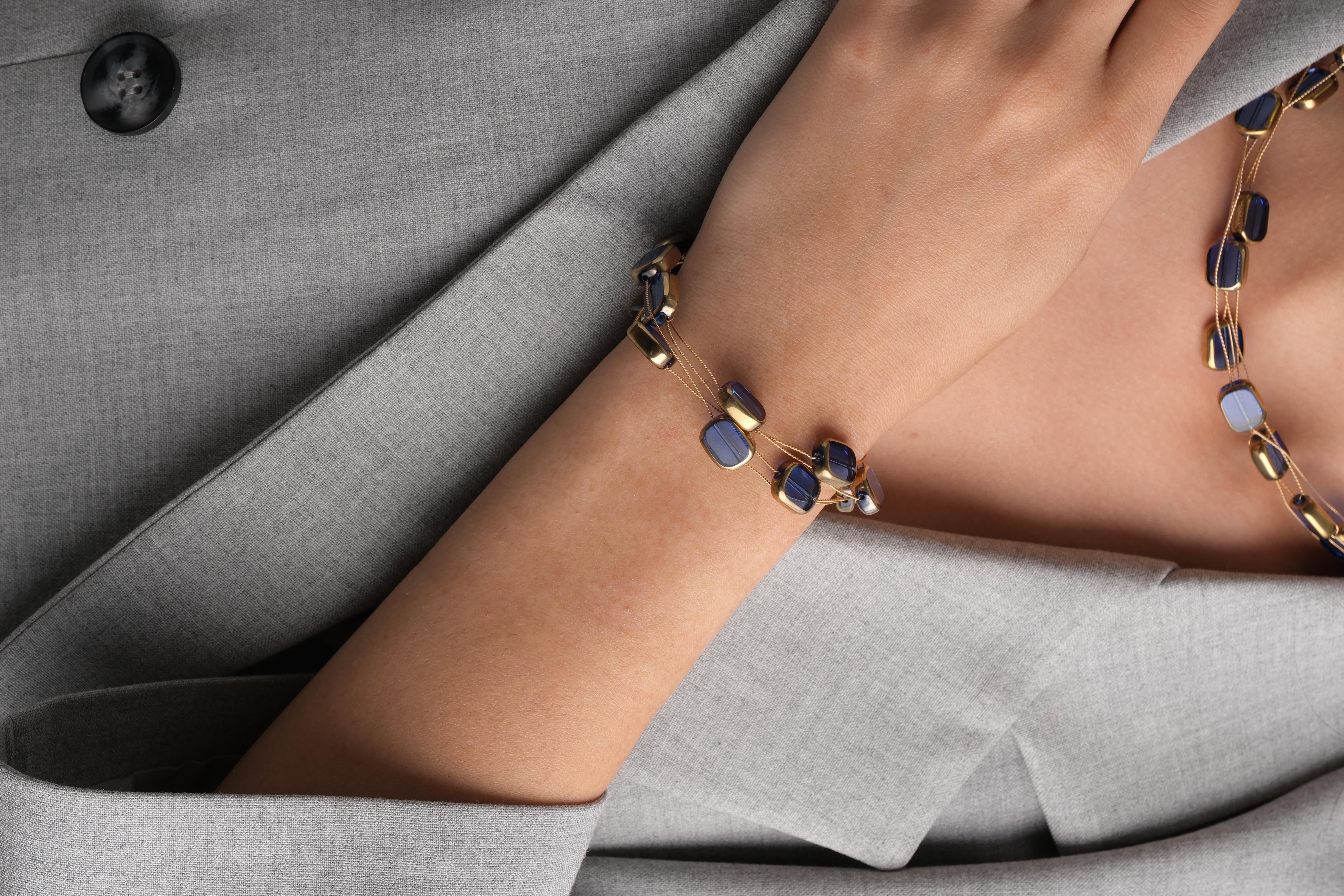 Karışık Mavi Taşlı Bileklik