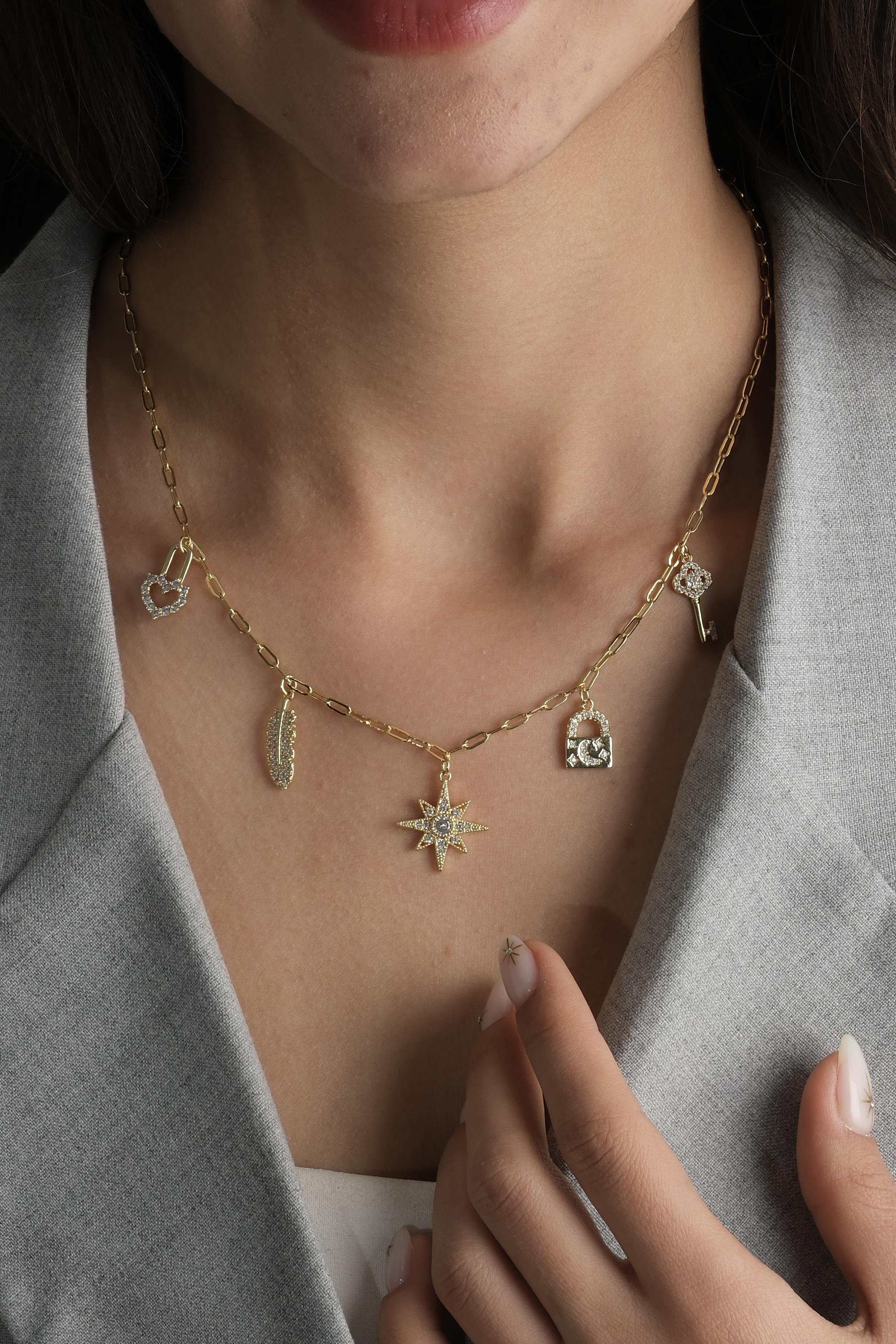 Kutup Yıldızı Minimal Charmlı Kolye