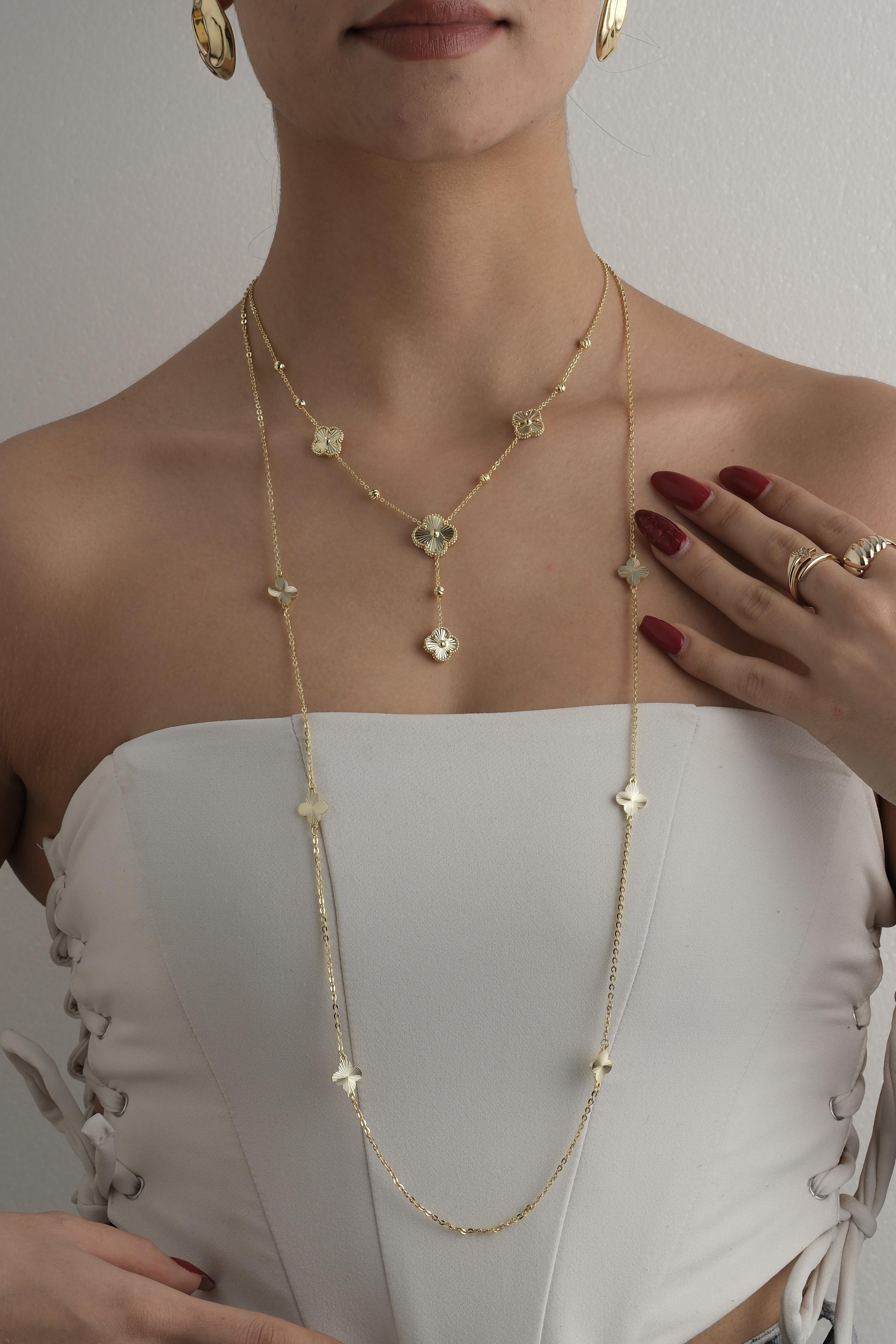 Marka Gold Yonca Kolye Seti