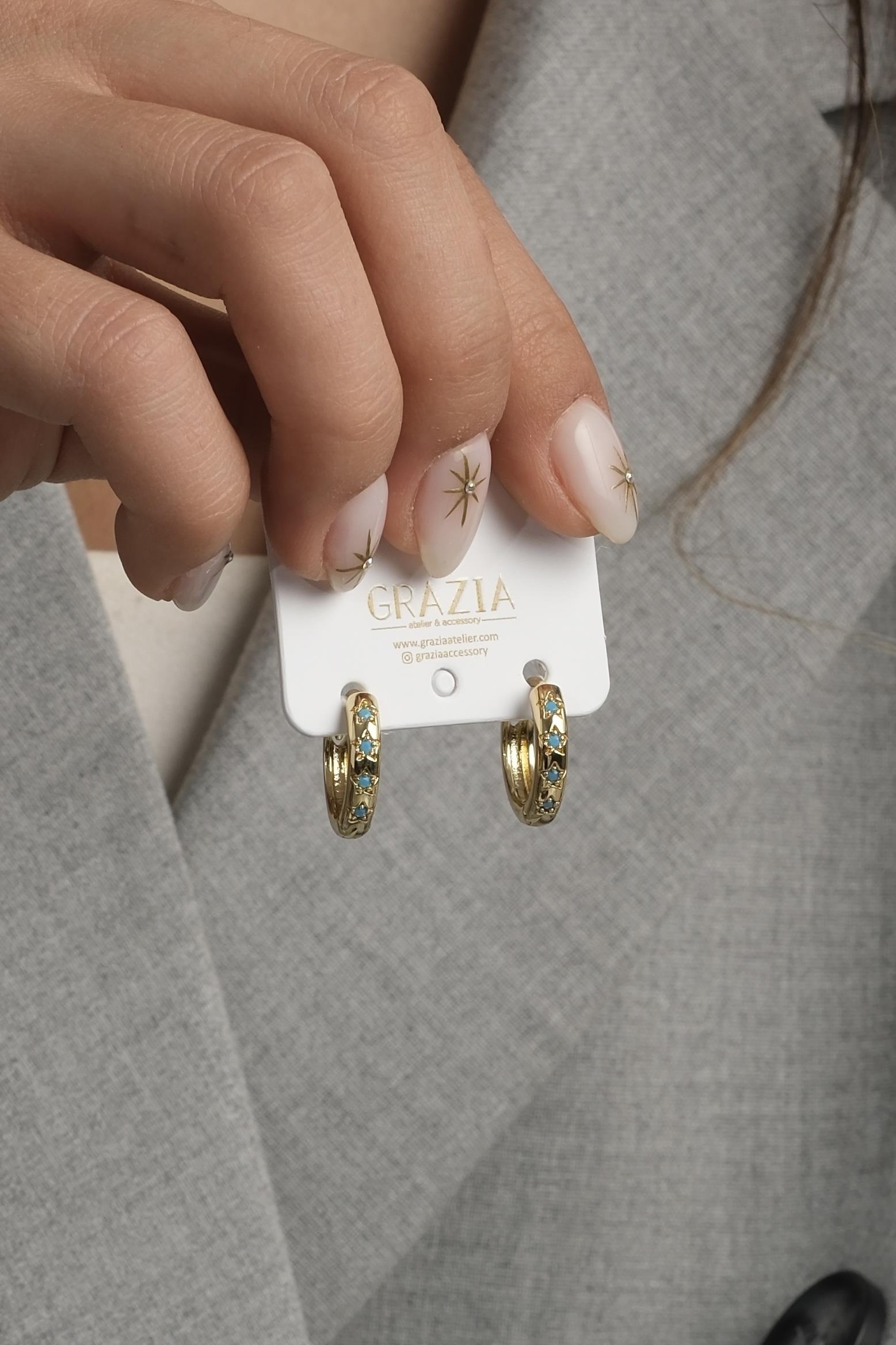 Maviş Minik Halka Küpe