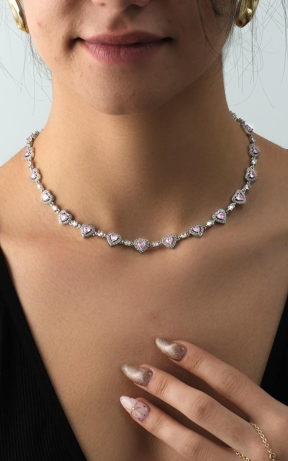 Pembe Kalp Marka Gerdanlık