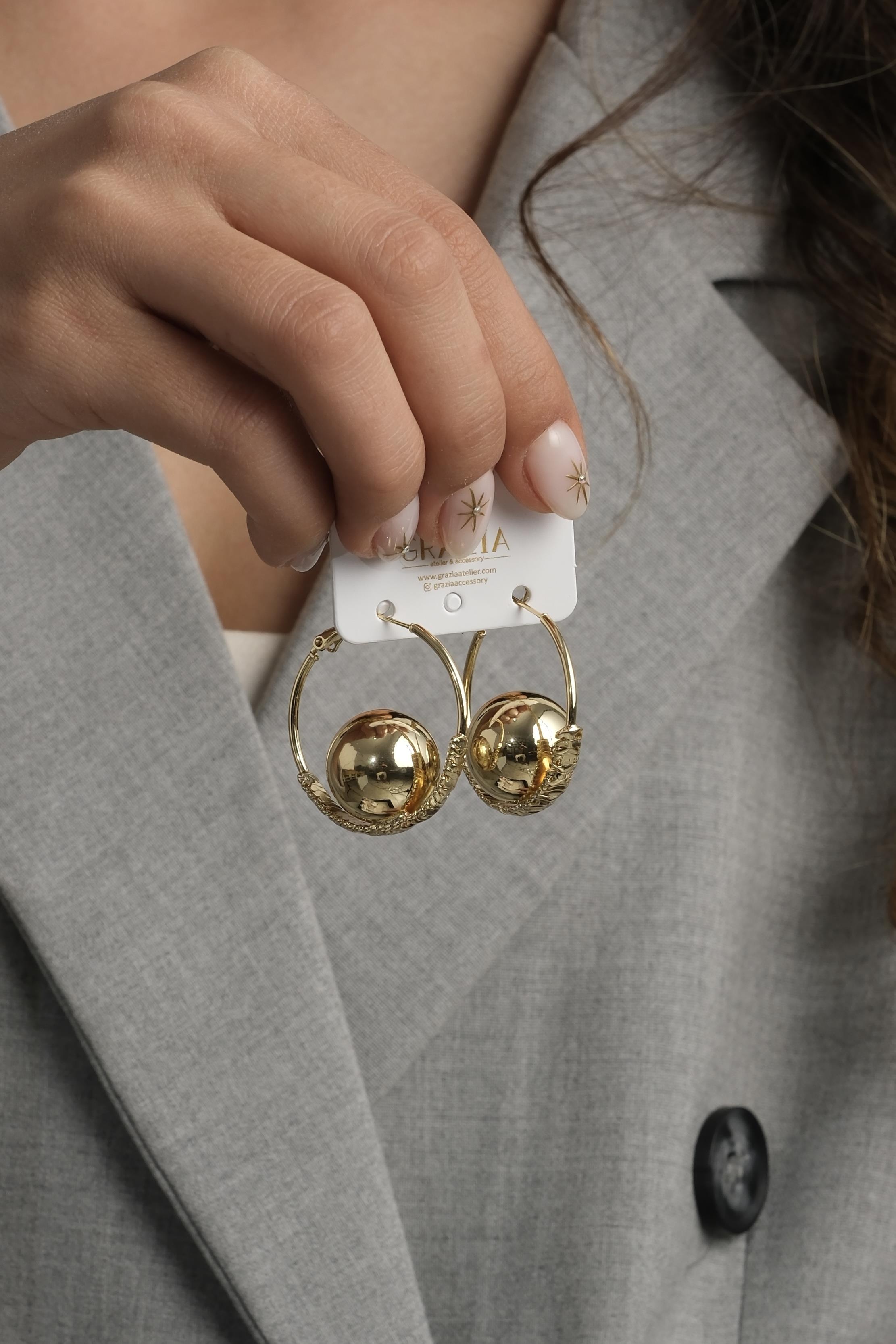 Tek Top İnce Halka Küpe