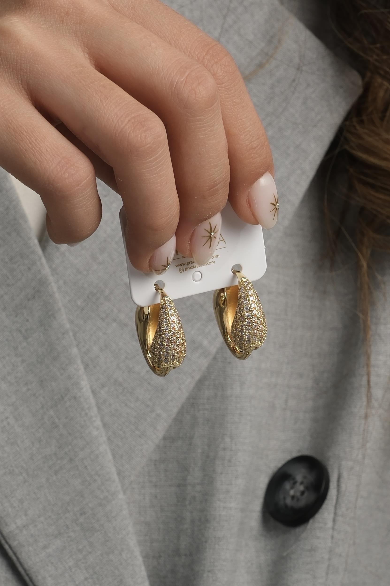 Zirkon Damla Tam Küpe