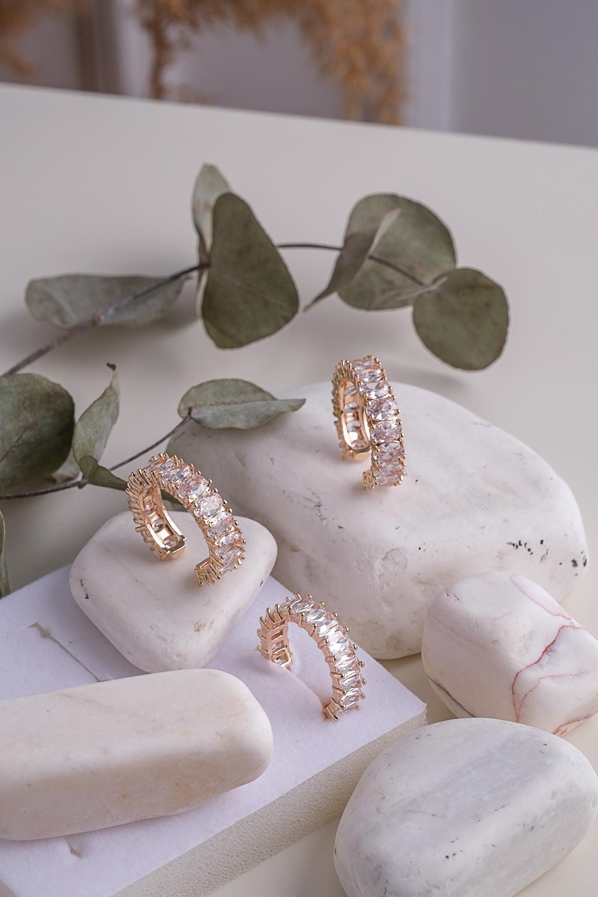 Zirkon Taşlı Gold Renk Ayarlanabilir Yüzük - TTY8