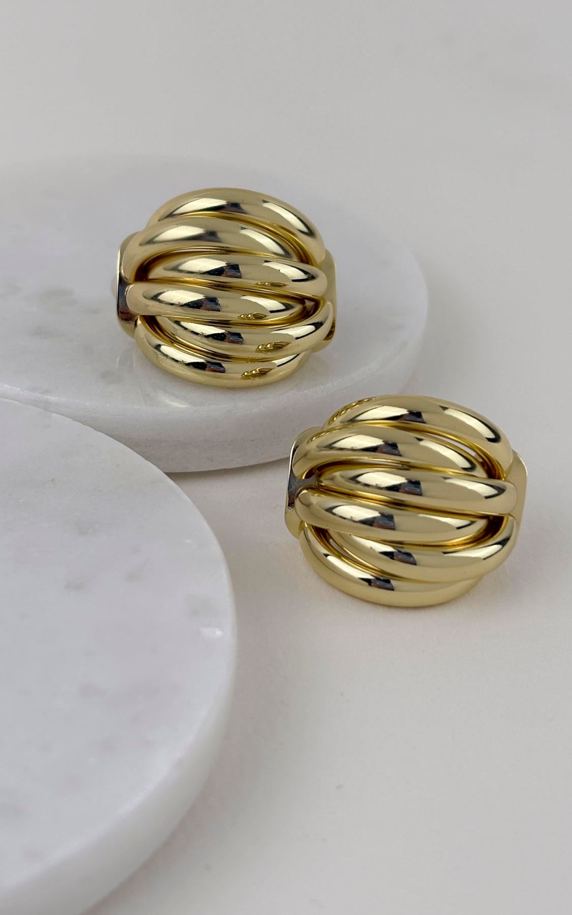 Bombeli Şerit Sıralı Küpe