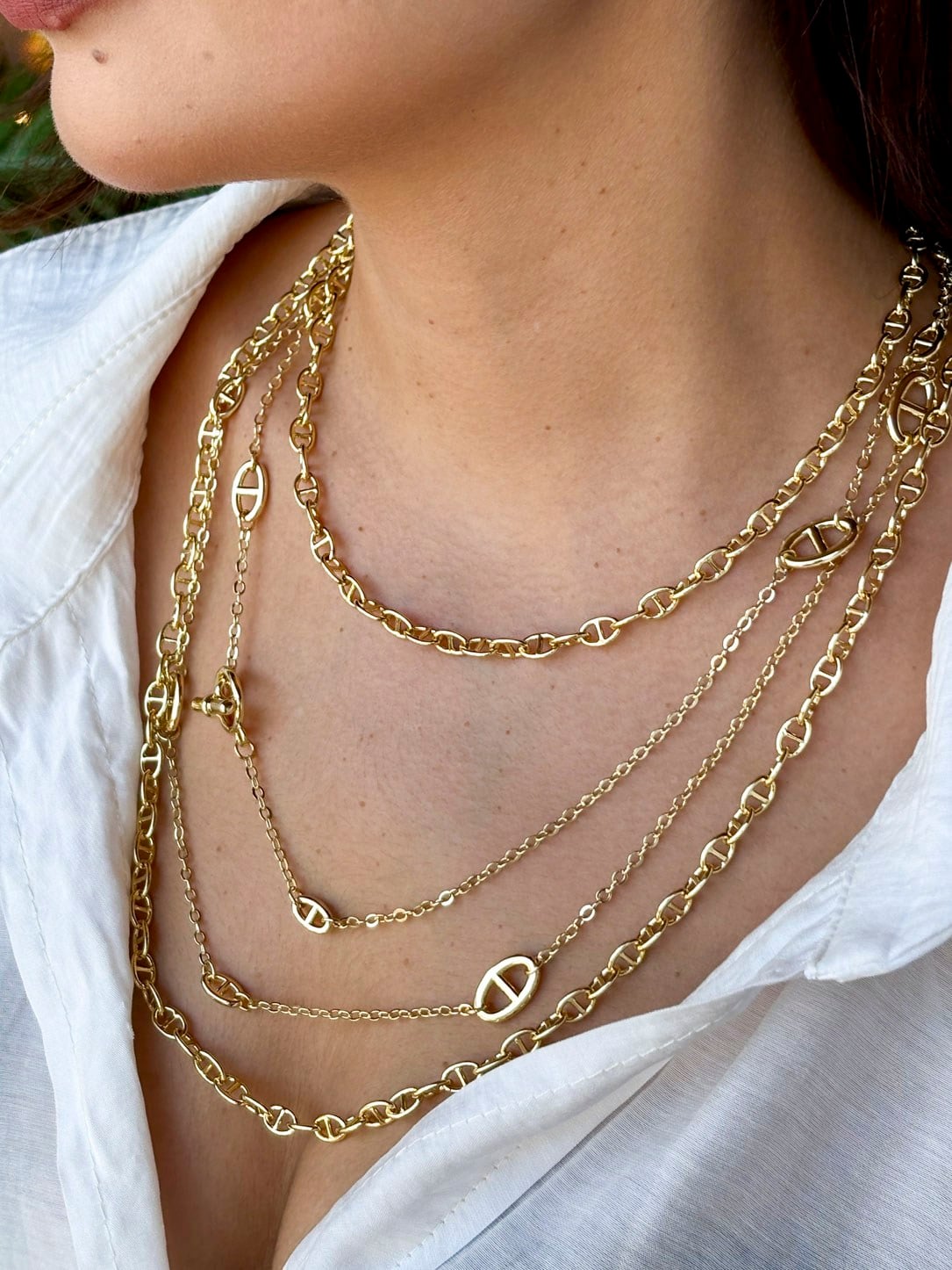 Oval Model Gold Tasarım Kolye