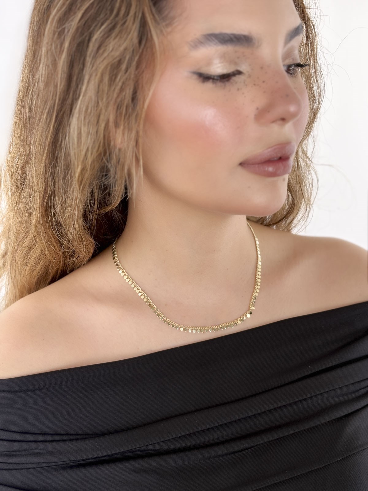 Pul Sıralı Zincir Kolye